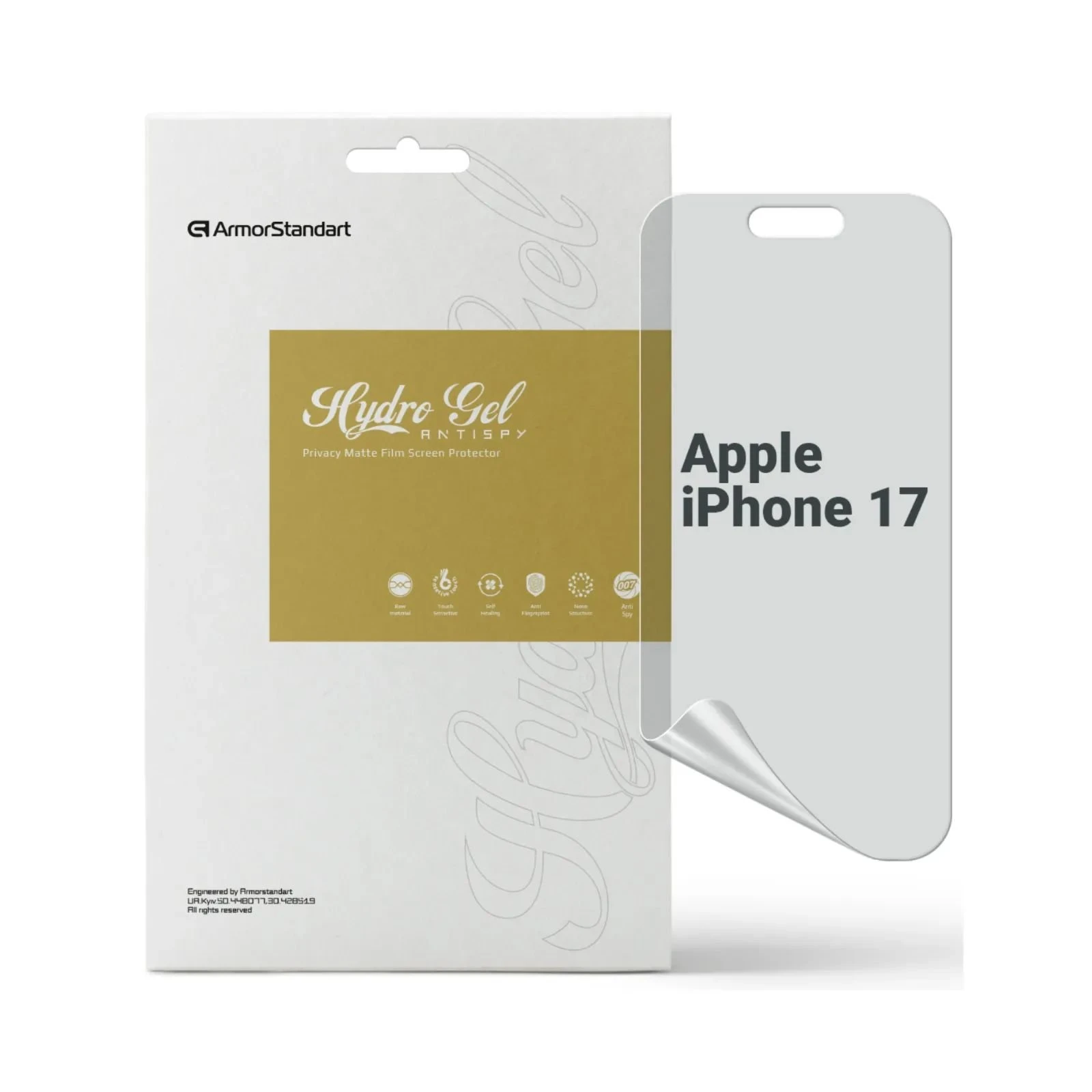 Плівка захисна Armorstandart hydrogel Anti-spy Apple iPhone 17 (ARM86179) (UA)