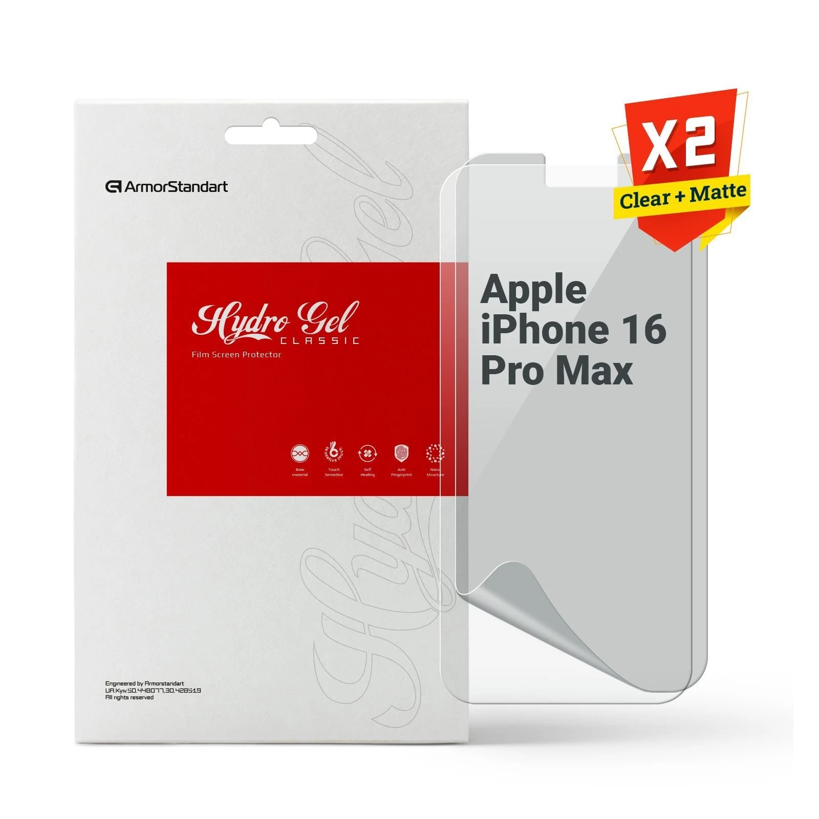 Плівка захисна Armorstandart Kit Clear + Matte Apple iPhone 16 Pro Max (ARM80701) (UA)