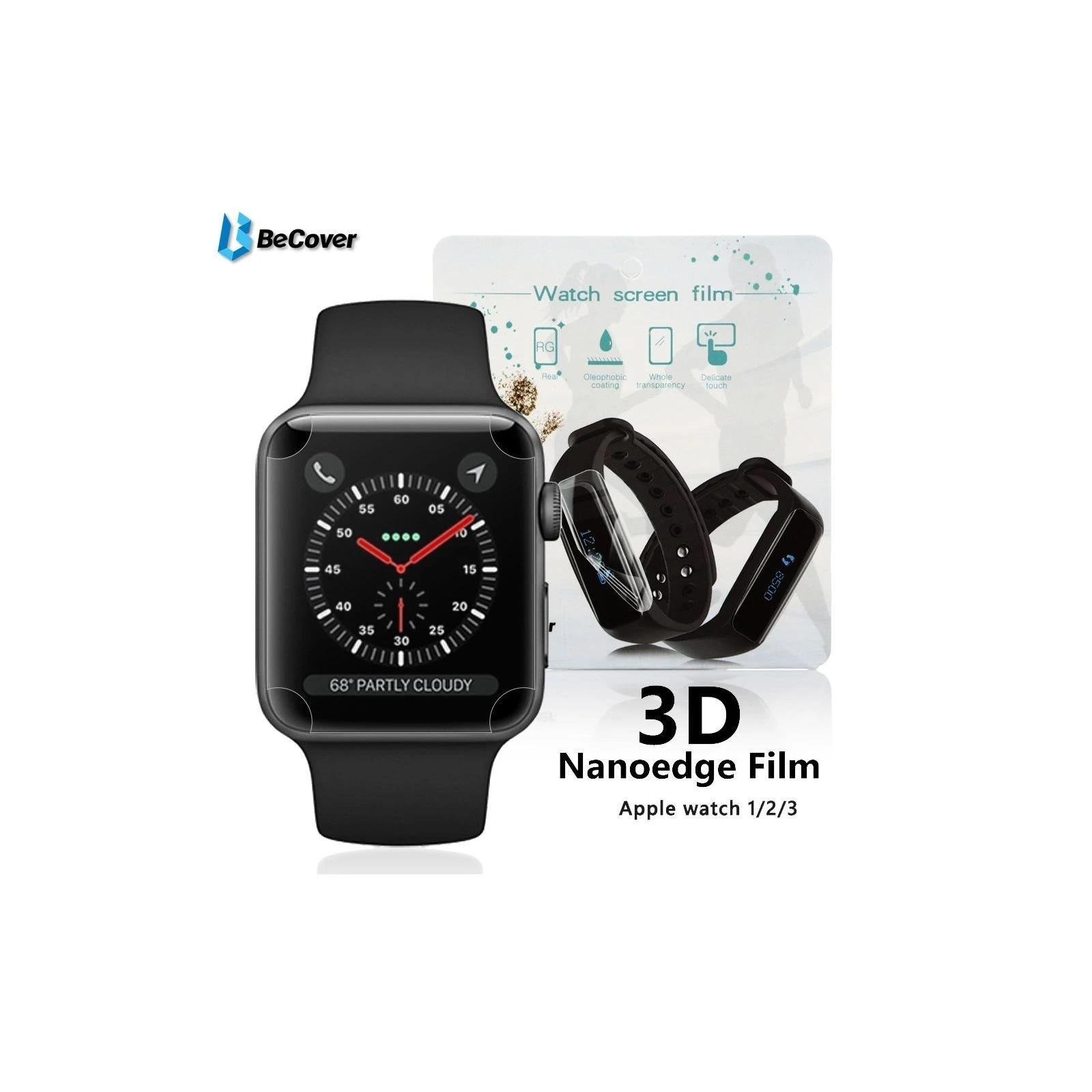 Пленка защитная BeCover Full Cover для Apple Watch Series 3/4 38mm/40mm (701963) (UA)