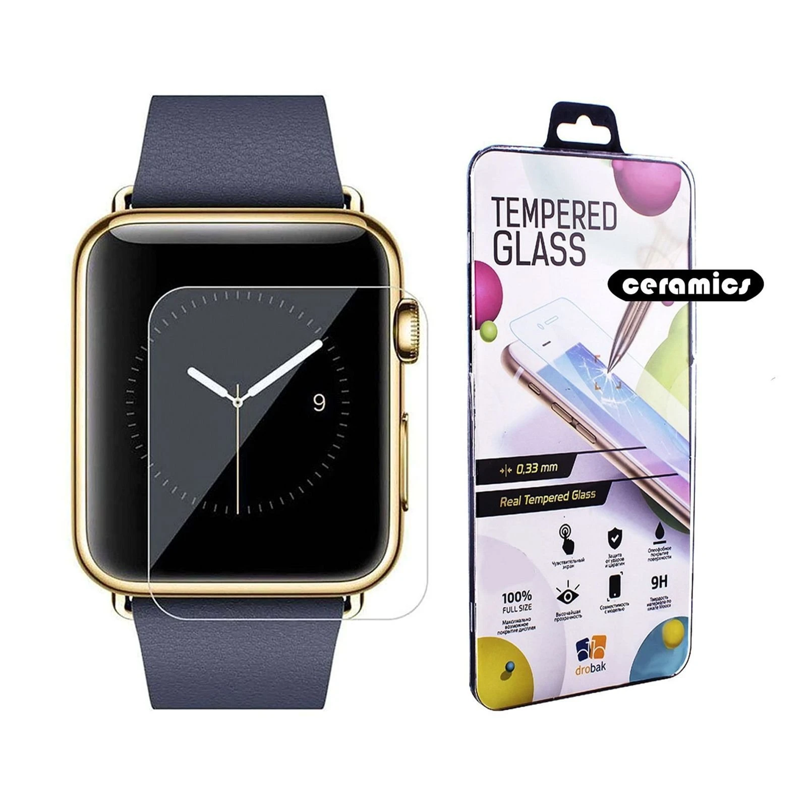 Плівка захисна Drobak Ceramics Apple Watch SE 40mm (2 шт) 313120 (313120) (UA)