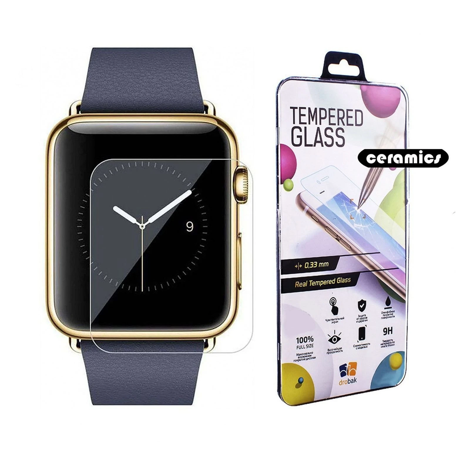 Пленка защитная Drobak Ceramics Apple Watch Series 3 38mm (2 шт) (313101) (UA)