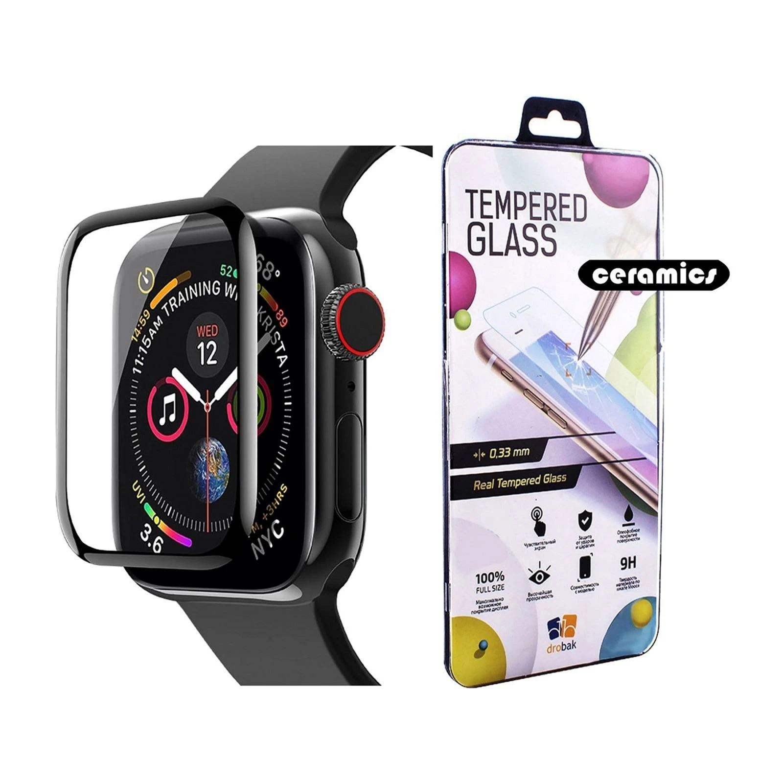 Плівка захисна Drobak Ceramics Apple Watch Series 7 GPS 45mm (2 шт) (31362) (313162) (UA)
