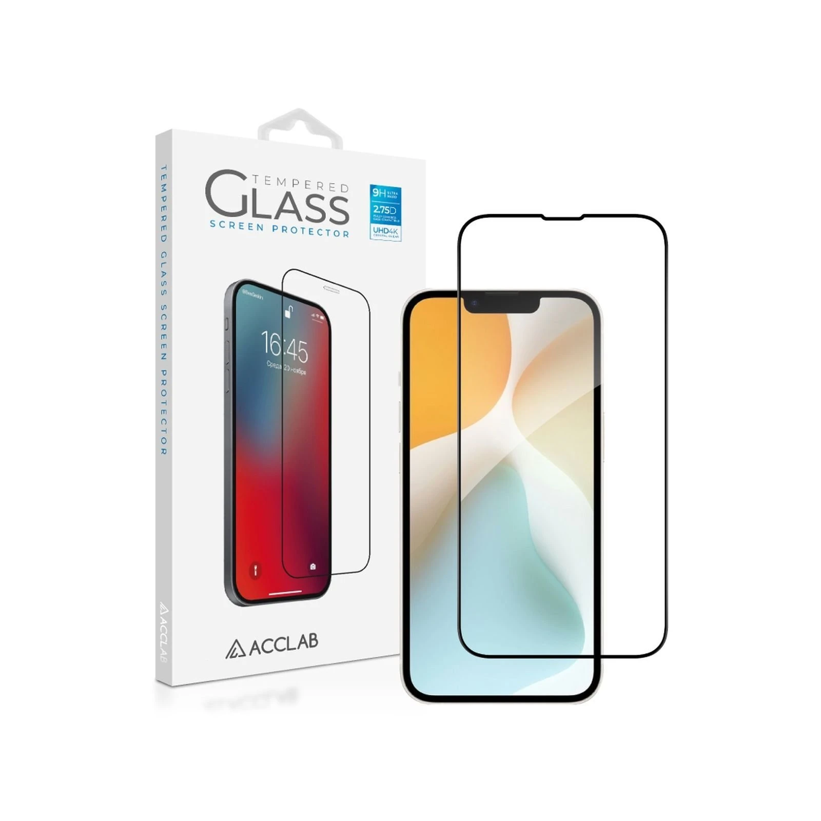 Стекло защитное ACCLAB Full Glue Apple iPhone 16E Black (1283126614279) (UA)