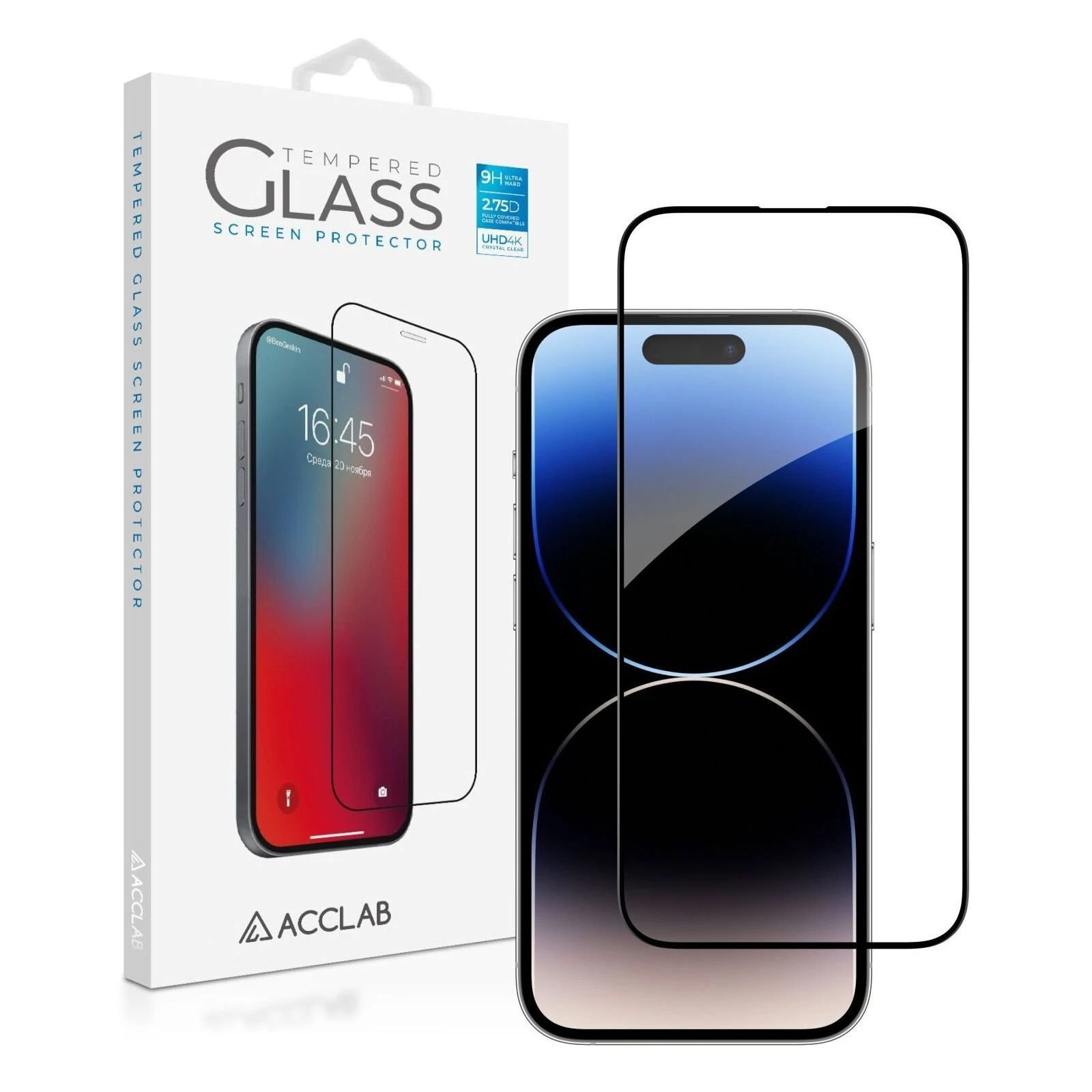 Стекло защитное ACCLAB Full Glue ESD Apple iPhone 14 Pro Max (1283126542060) (UA)