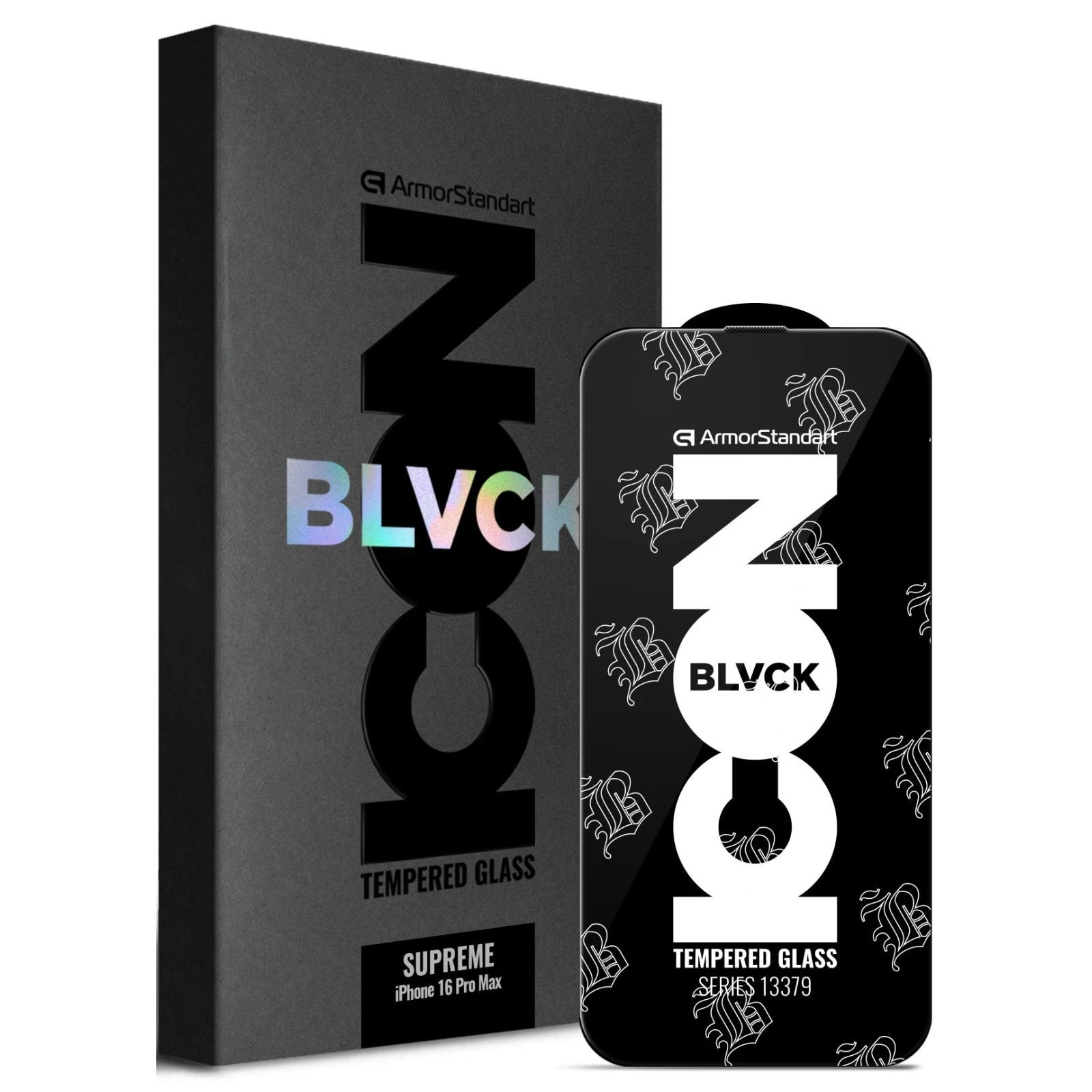 Захисне скло Armorstandart Supreme Black Icon 3D Apple iPhone 16 Pro Max Black (ARM78038) (UA)