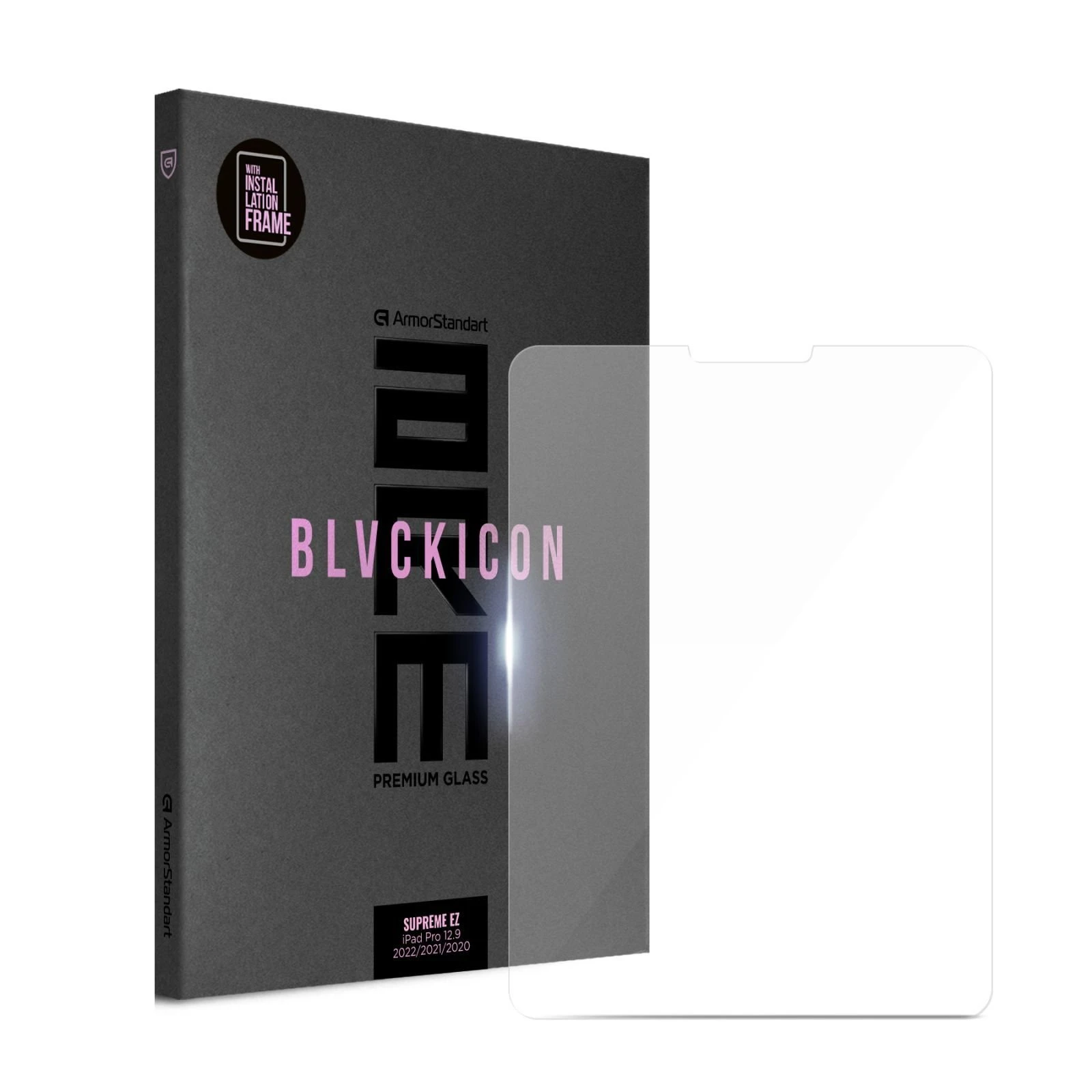 Стекло защитное Armorstandart Supreme Black Icon Apple iPad Pro 12.9 2022/2021/2020 (ARM78109) (UA)