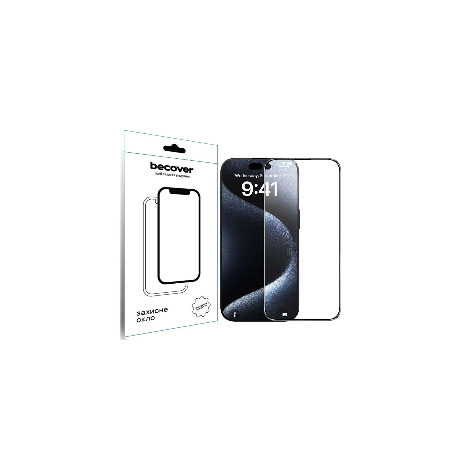 Стекло защитное BeCover Apple iPhone 16 Plus Black (712123) (UA)