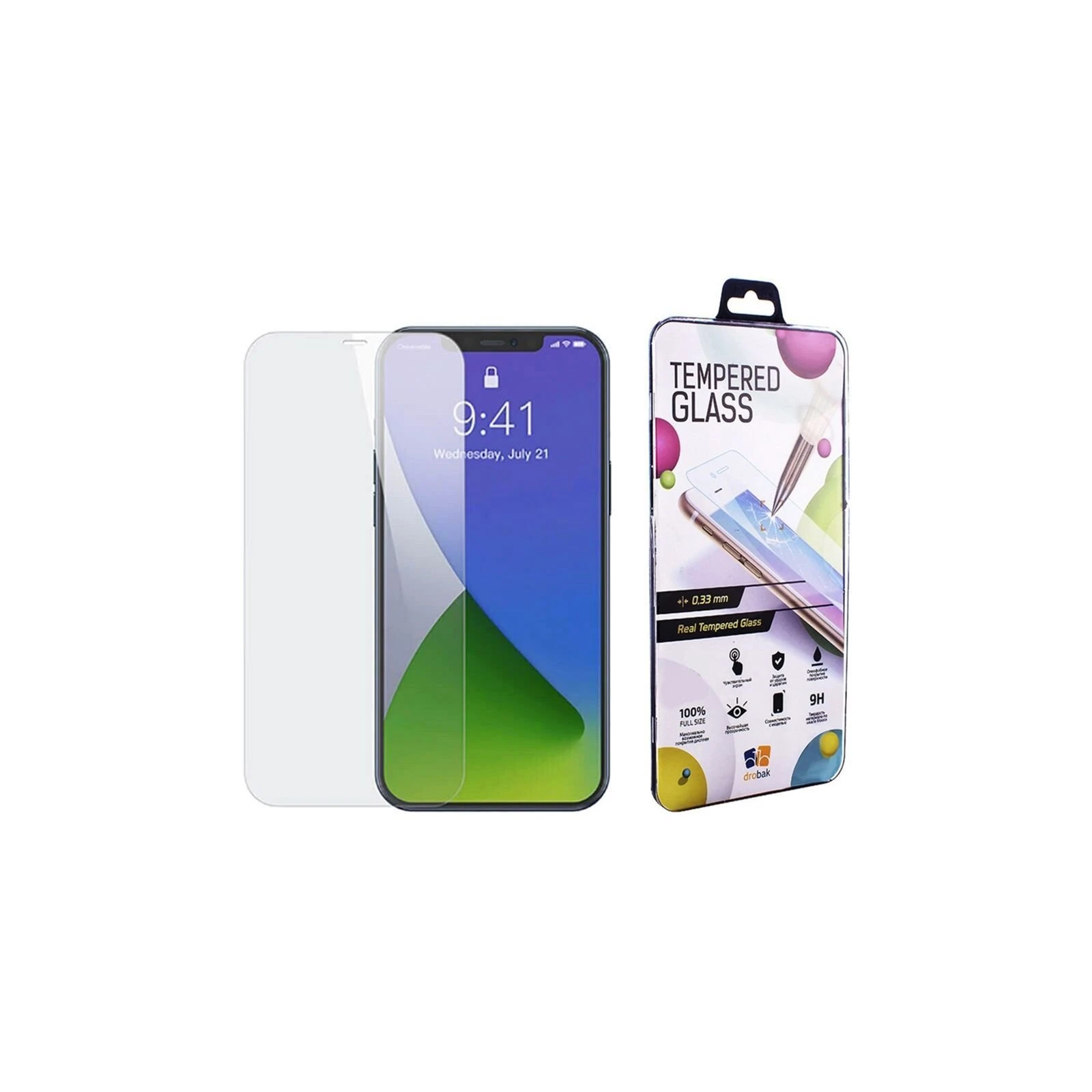 Стекло защитное Drobak Apple iPhone 12 mini (232356) (UA)