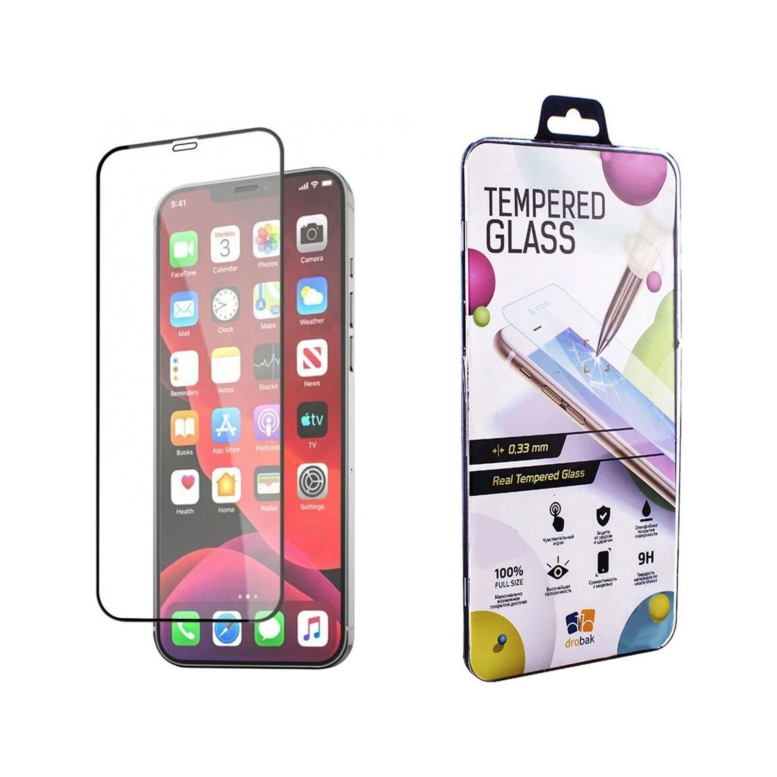 Захисне скло Drobak Apple iPhone 13 Pro Max Frame A+ (606055) (UA)