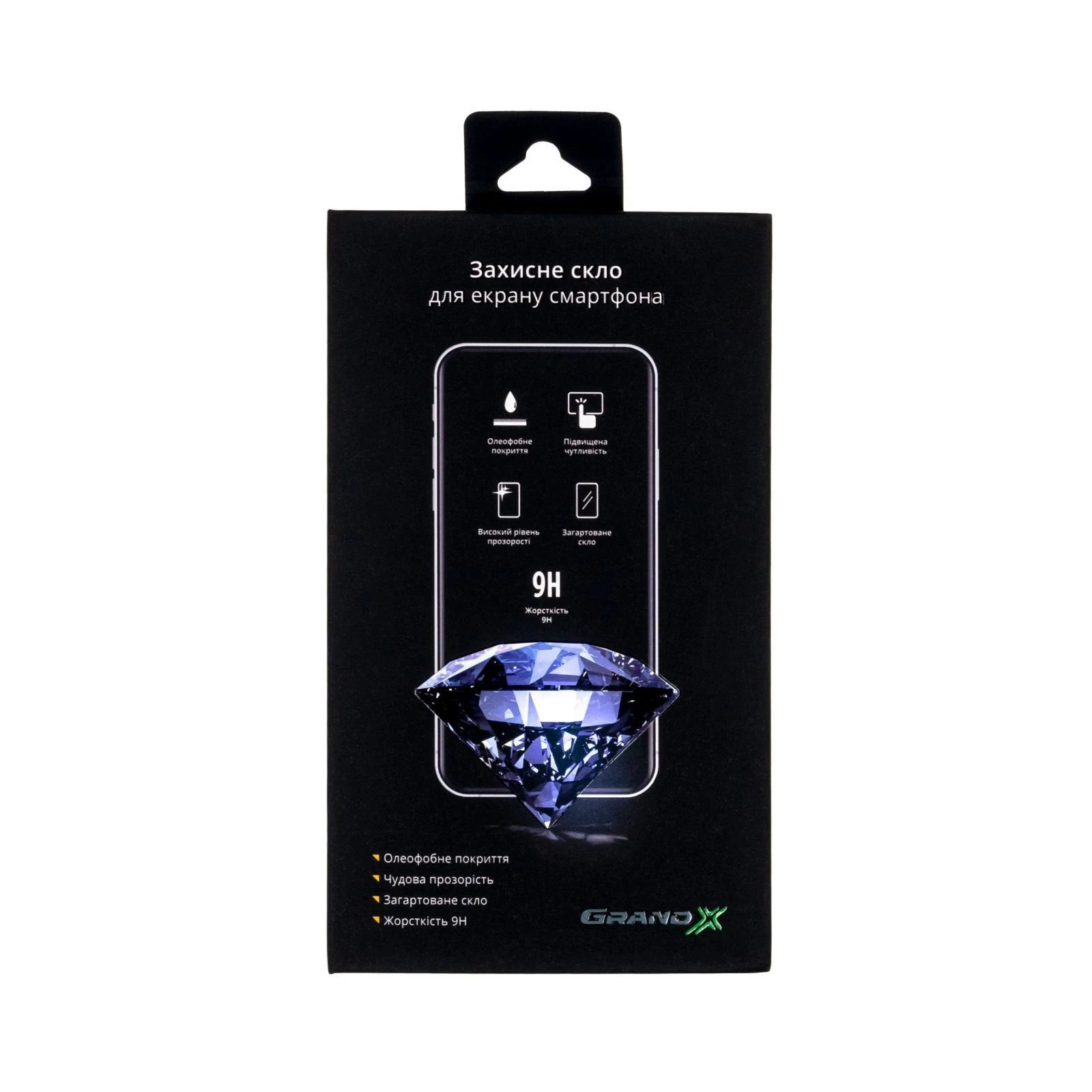 Стекло защитное Grand-X Apple iPhone 15 Pro 9D black (AIP15PR9D) (UA)