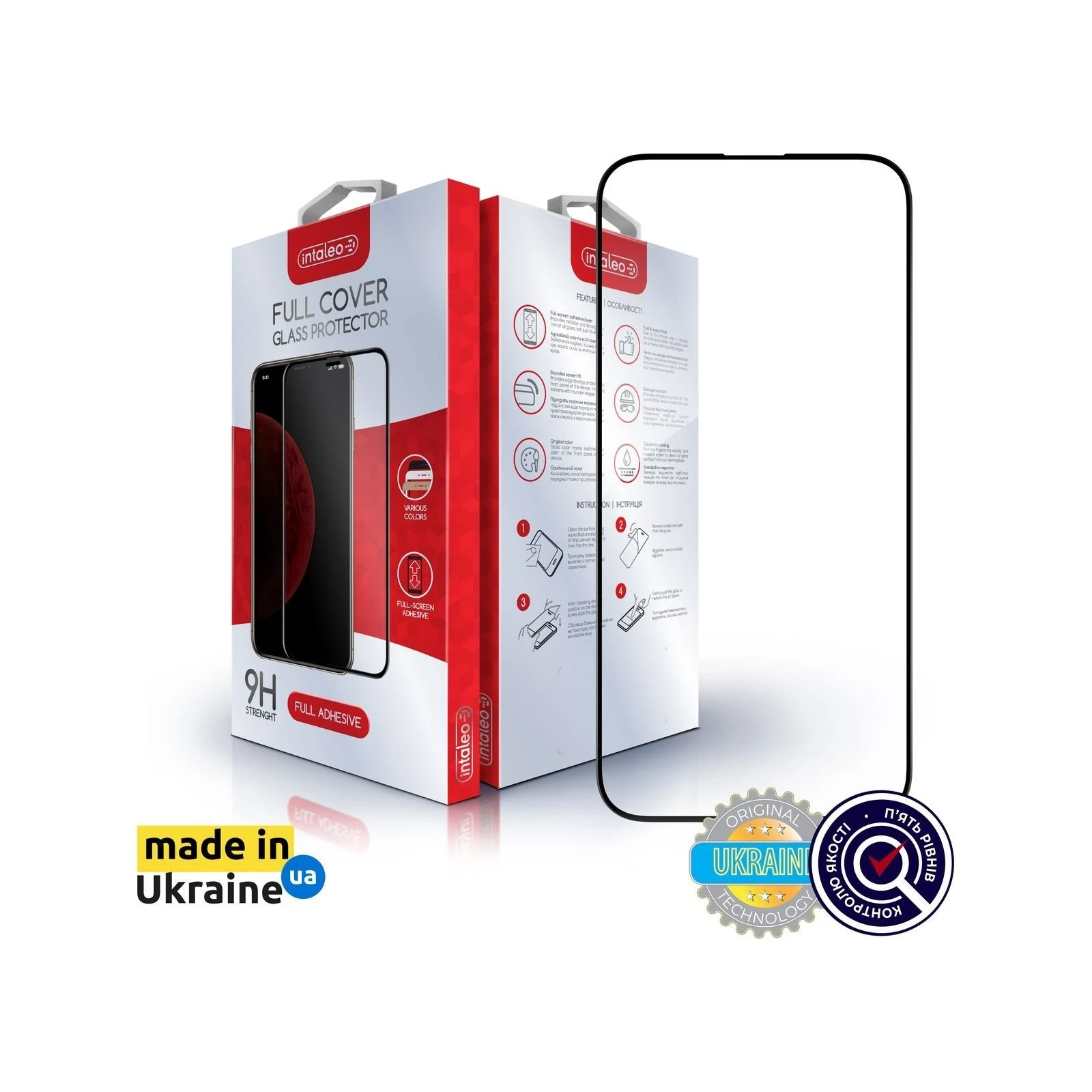 Захисне скло Intaleo Full Glue ESD Apple iPhone 14 Pro Black (1283126542138) (UA)