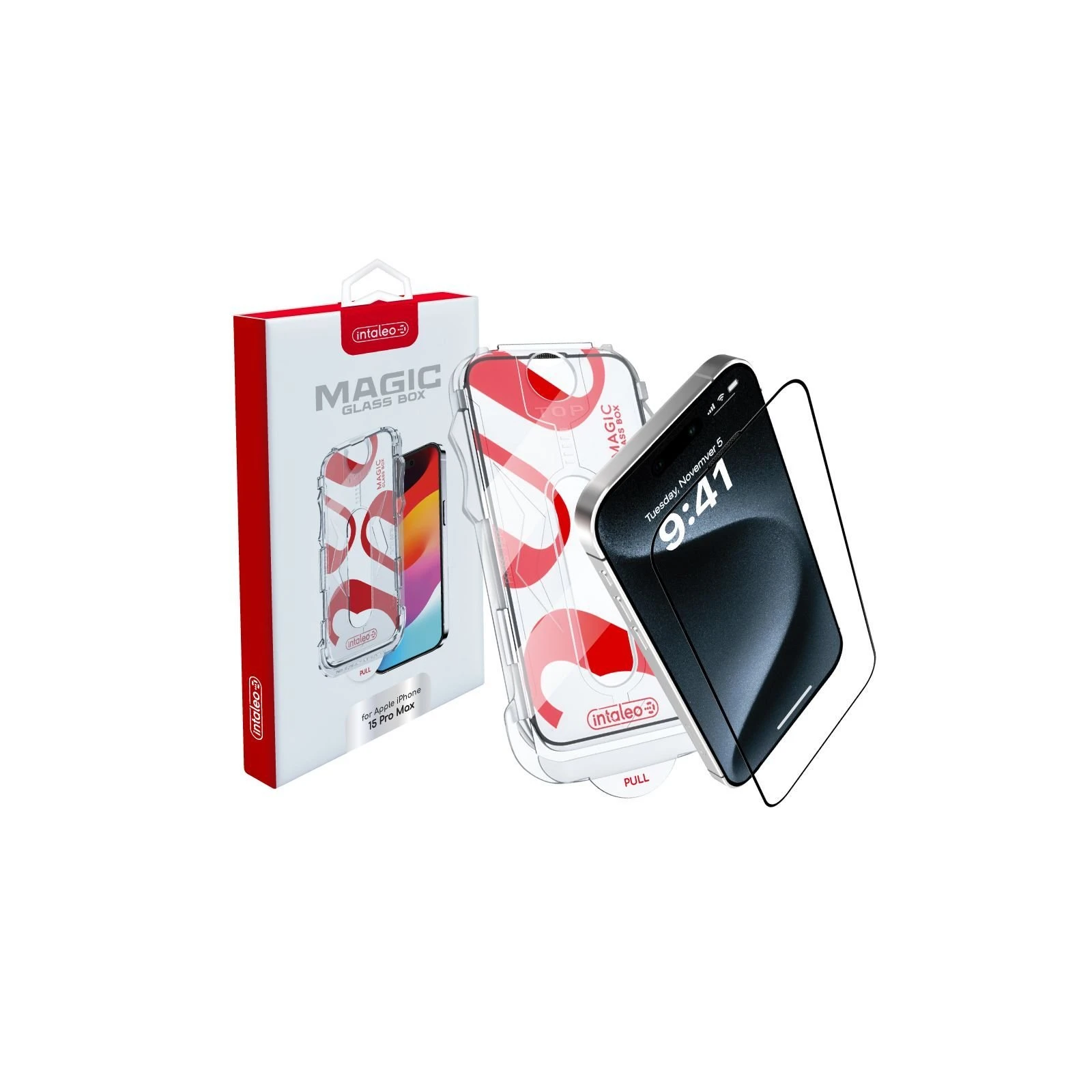 Стекло защитное Intaleo MagicBox Apple iPhone 15 PRO MAX (4820266742867) (UA)