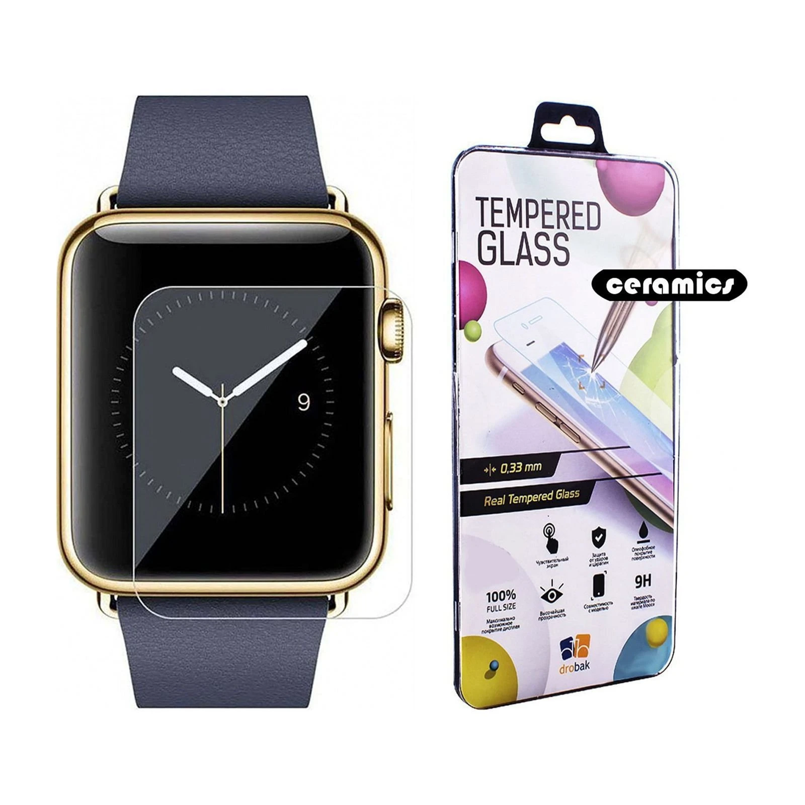 Плівка захисна Drobak Ceramics Apple Watch Series 3 42mm (2 шт) (313102) (UA)