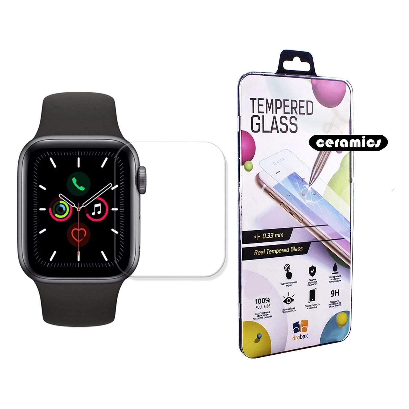 Пленка защитная Drobak Ceramics Apple Watch Series 6 40mm (2 шт) 313118 (313118) (UA)