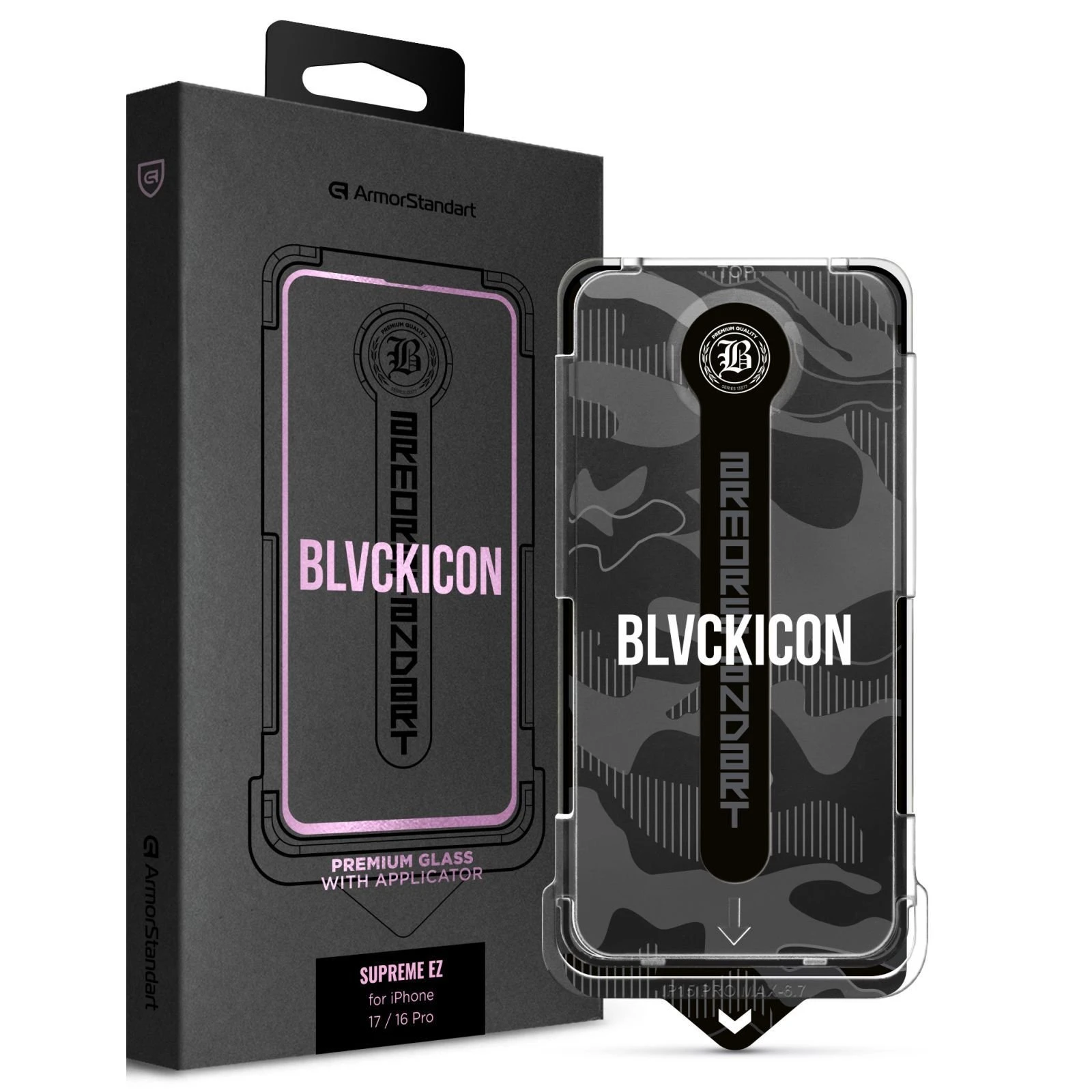 Захисне скло Armorstandart Icon Supreme EZ Apple iPhone 17 / 16 Pro Black (ARM86410) (UA)