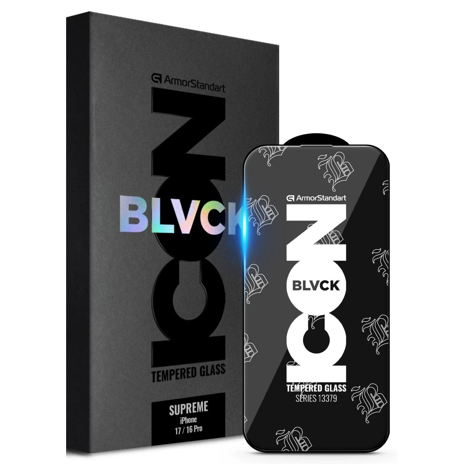 Захисне скло Armorstandart Supreme Black Icon для Apple iPhone 17 / 16 Pro (ARM86399) (UA)