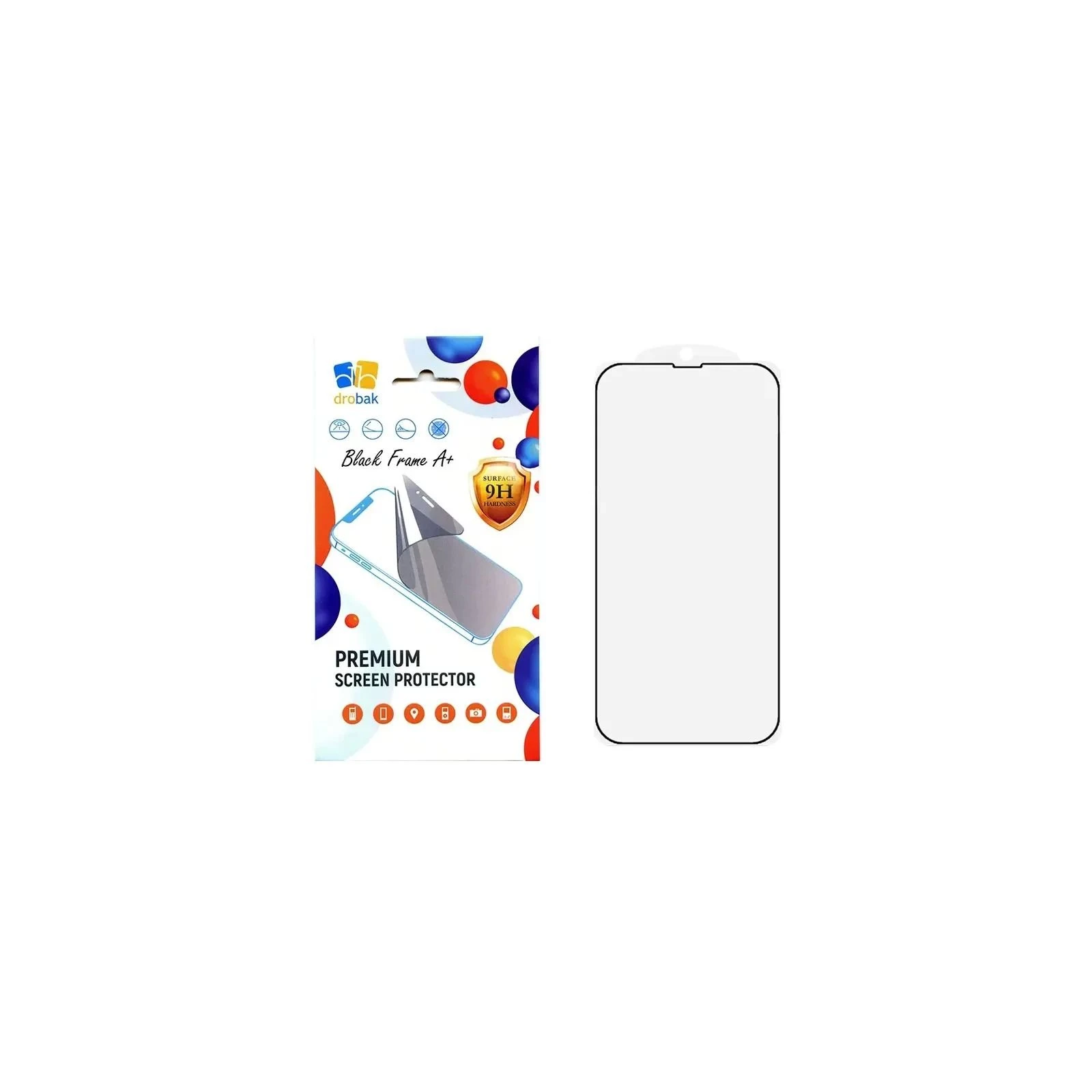 Стекло защитное Drobak Apple iPhone 16e Black Frame A+ (383876) (UA)