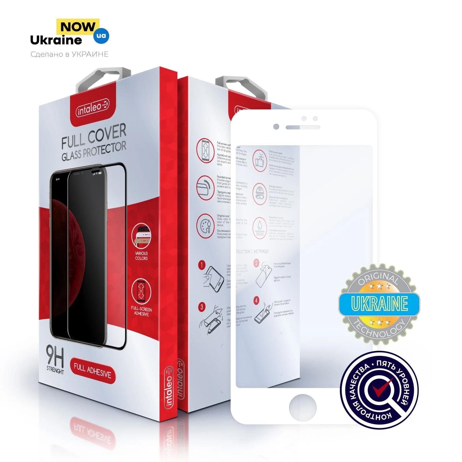 Стекло защитное Intaleo Full Glue Apple iPhone 7/8 white (1283126501760) (UA)