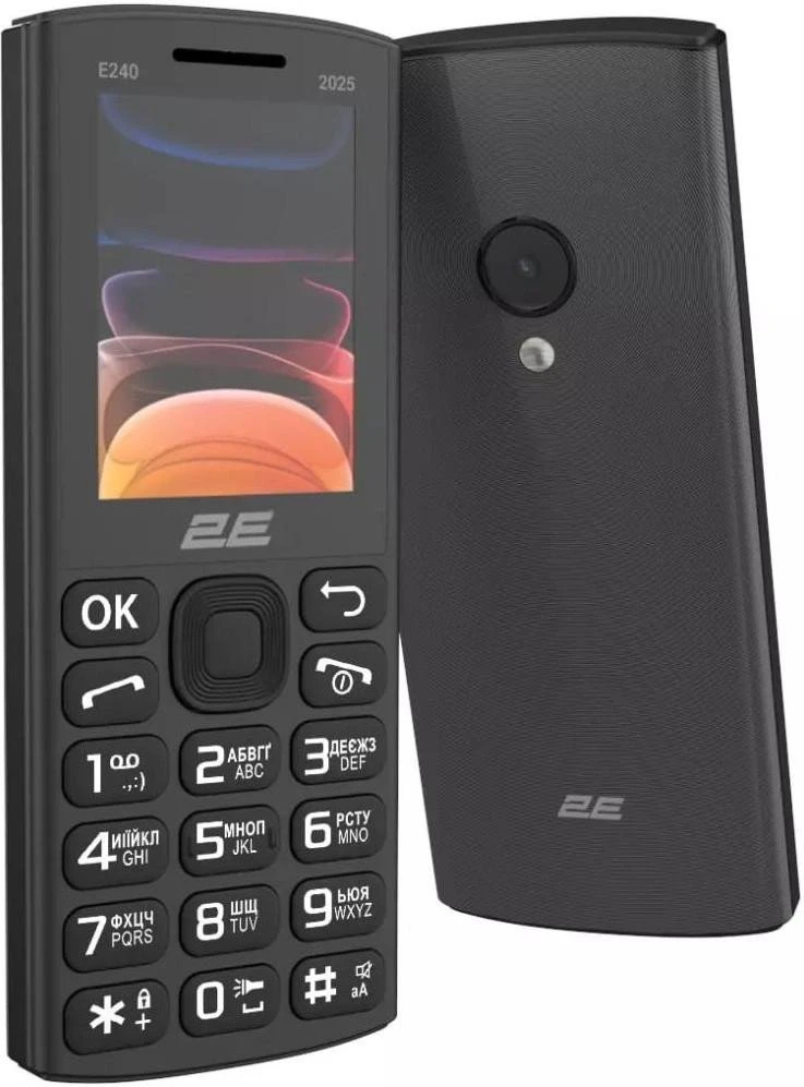 Телефон 2E E240 2025 Dual Sim Black (794300867202) (UA)