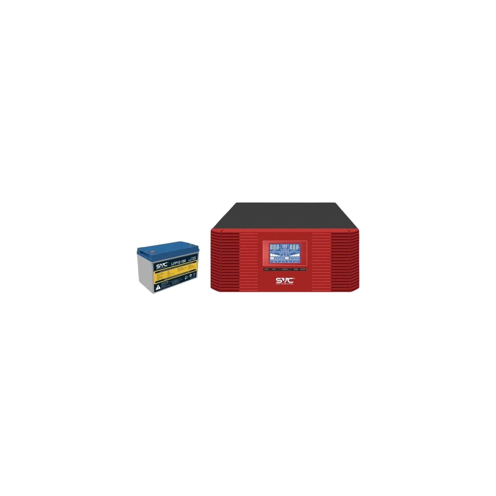 Источник бесперебойного питания SVC XL-1200 1200VA/1000W+LiFePO4 12.8V 100Ah (XL-1200+12.8V 100Ah) (UA)