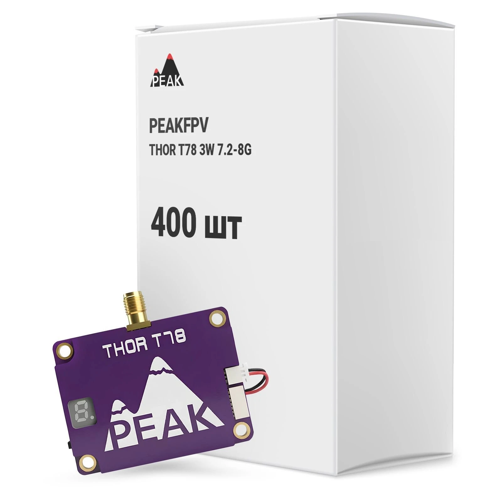 Відеопередавач (VTX) Peakfpv THOR T78 3W 7.2-8G упаковка 400 шт. (T78BOX400) (UA)