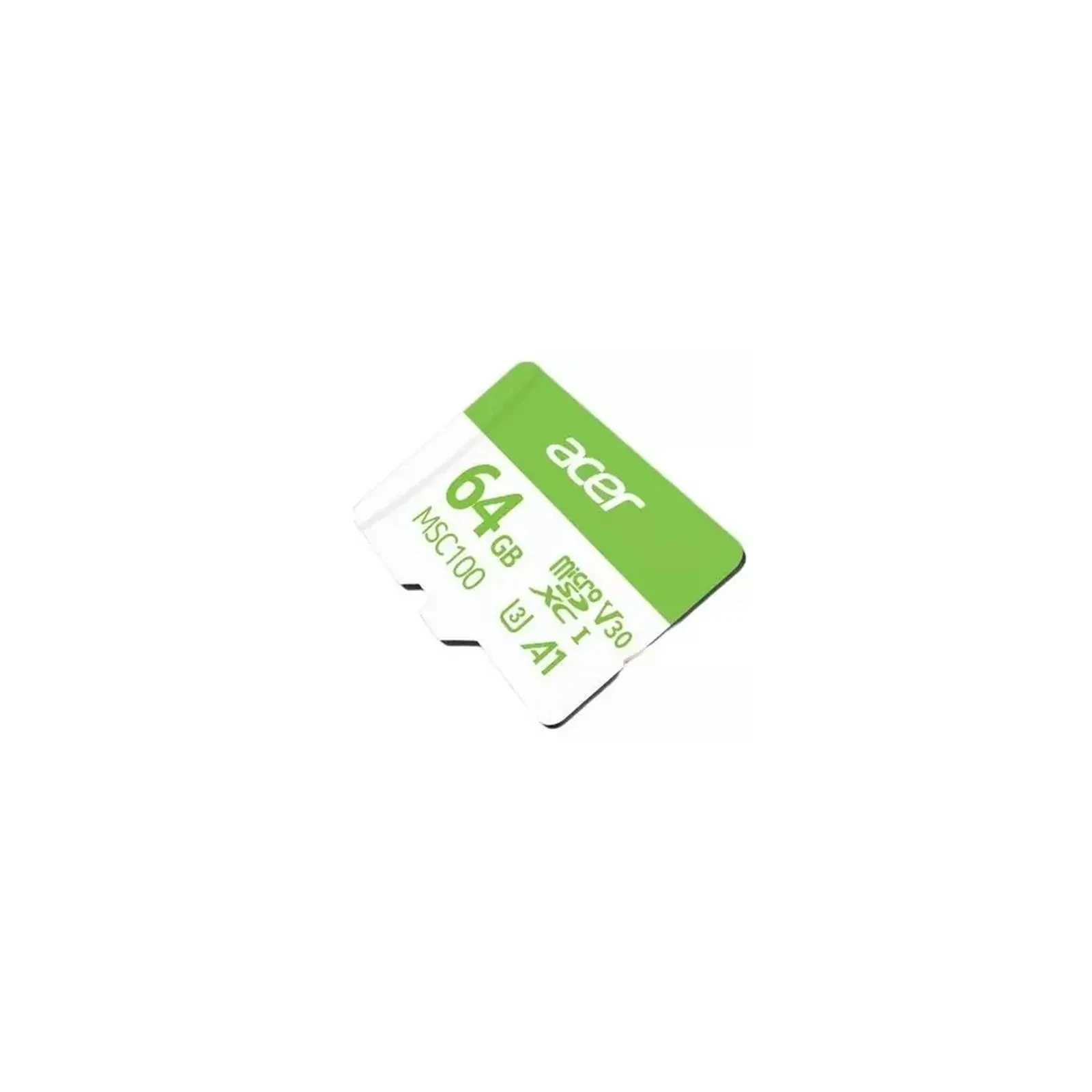 Карта пам'яті Acer 64GB microSD MSC100 /U3/V30/A1/C10 R 100MB/s / Write 30MB/s (BL.9BWWA.336) (UA)
