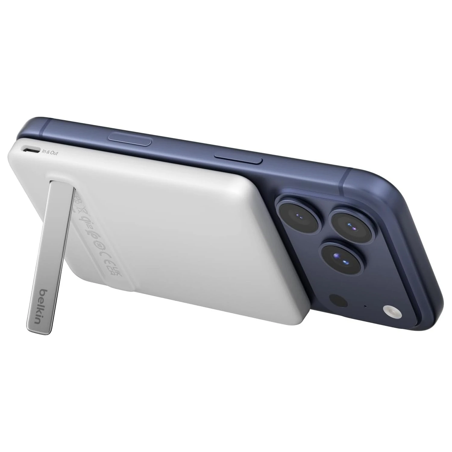 Мобільна батарея Belkin Magnetic Kickstand 5000mAh 20W White (BPD011HQWH) (UA)