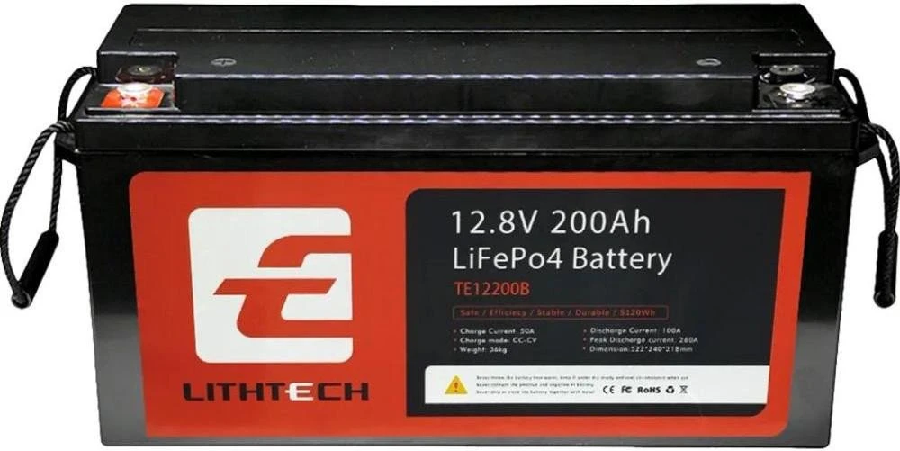 Аккумулятор LITHTECH LiFePO4 12.8V 200Ah 2560Wh (TE12200B) (UA)