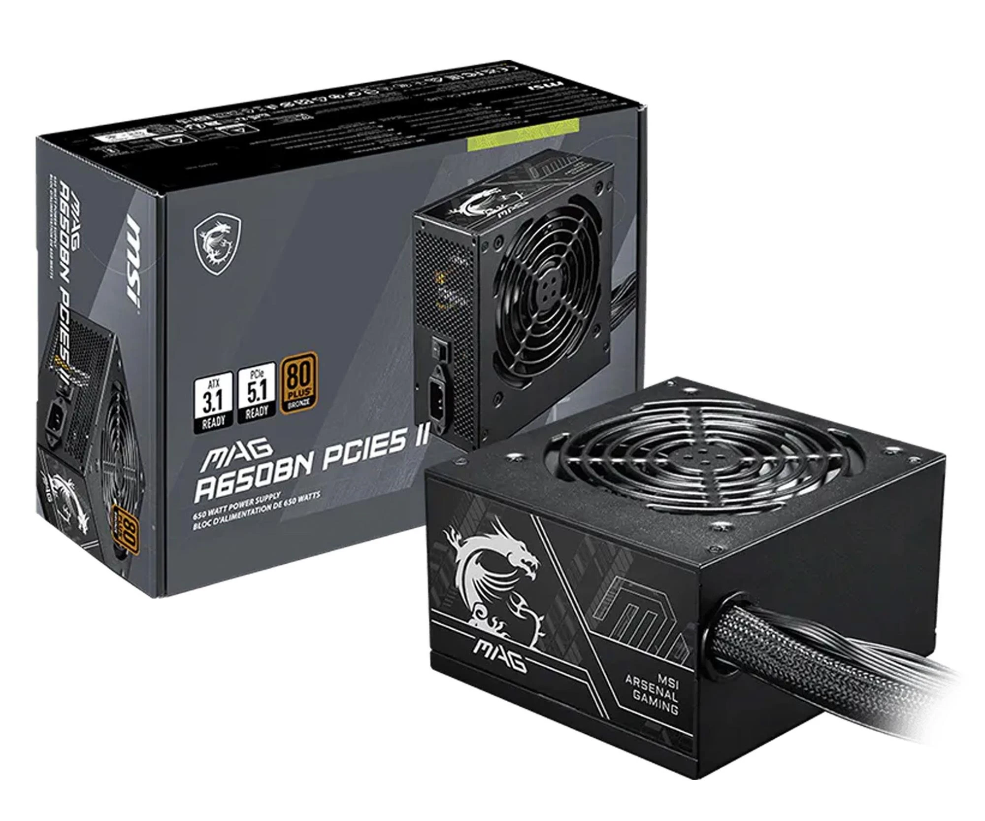 Блок живлення MSI MAG A650BN PCIE5 II 650W 80 Plus Bronze (306-7ZPSY11-CE0) EU