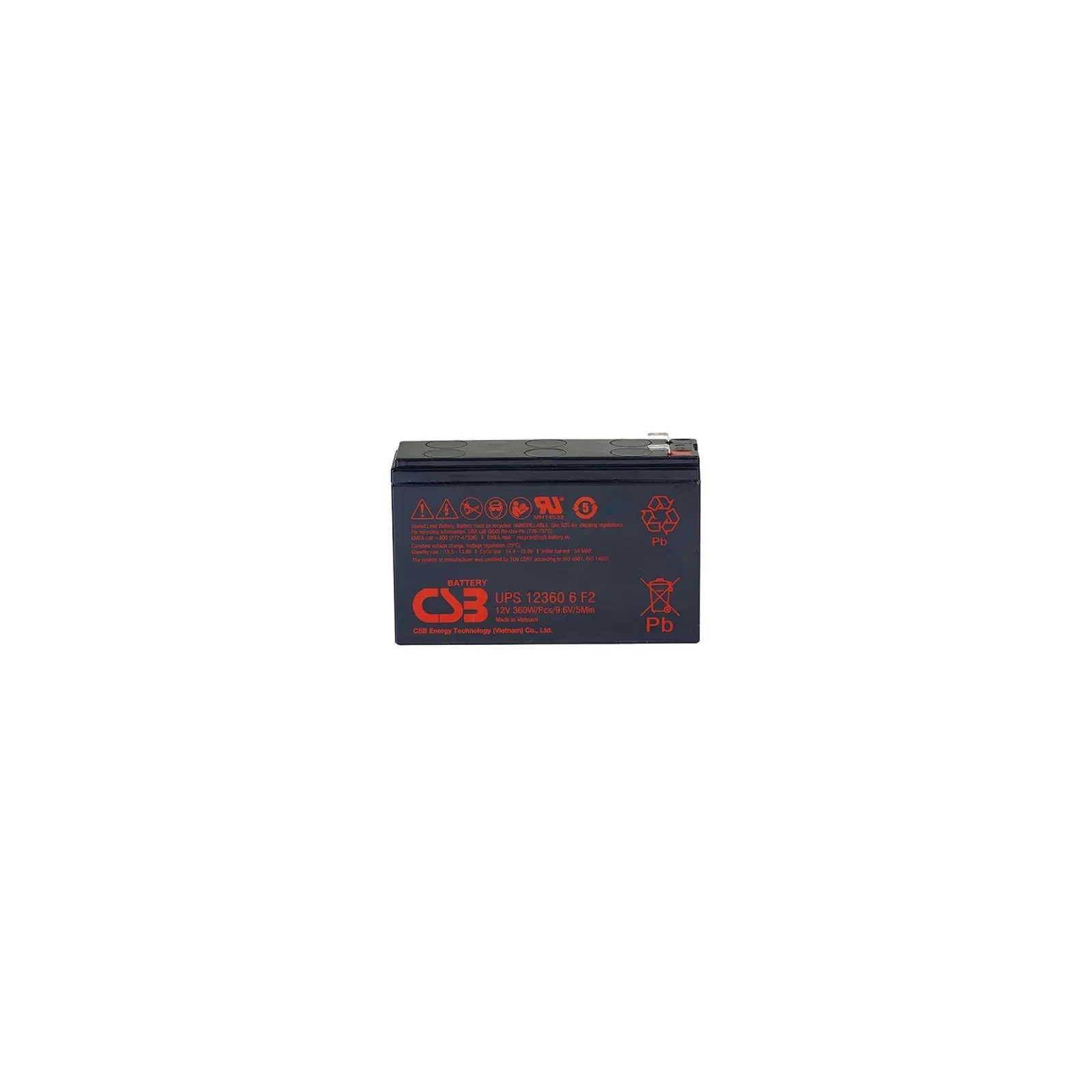 Батарея до ІБП CSB UPS123606F2/F1 12V 6Ah (UPS123606F2/F1) (UA)