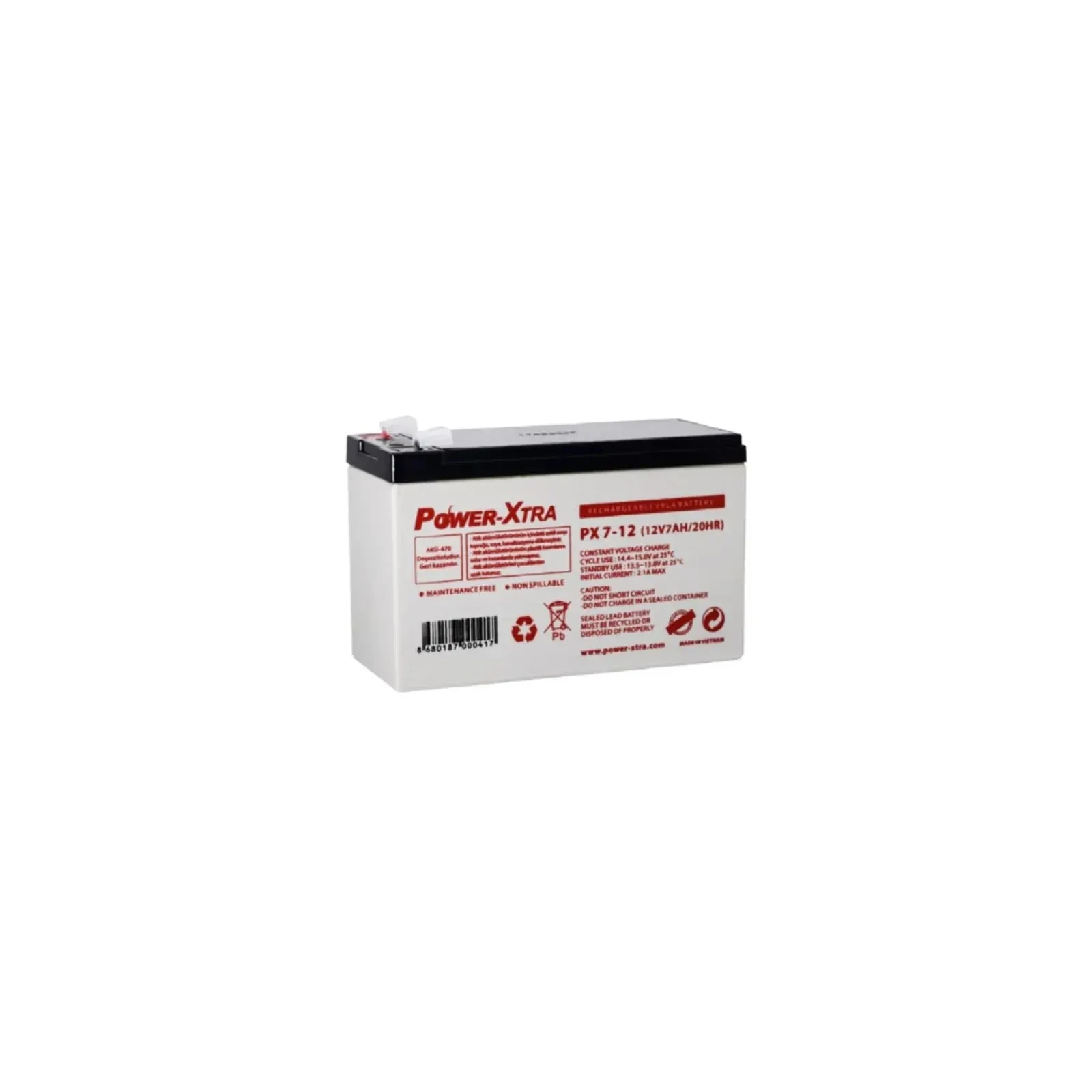Акумулятор до ІБП Power-Xtra PX7-12(28W), 12V 7Ah (PX7-12) (UA)