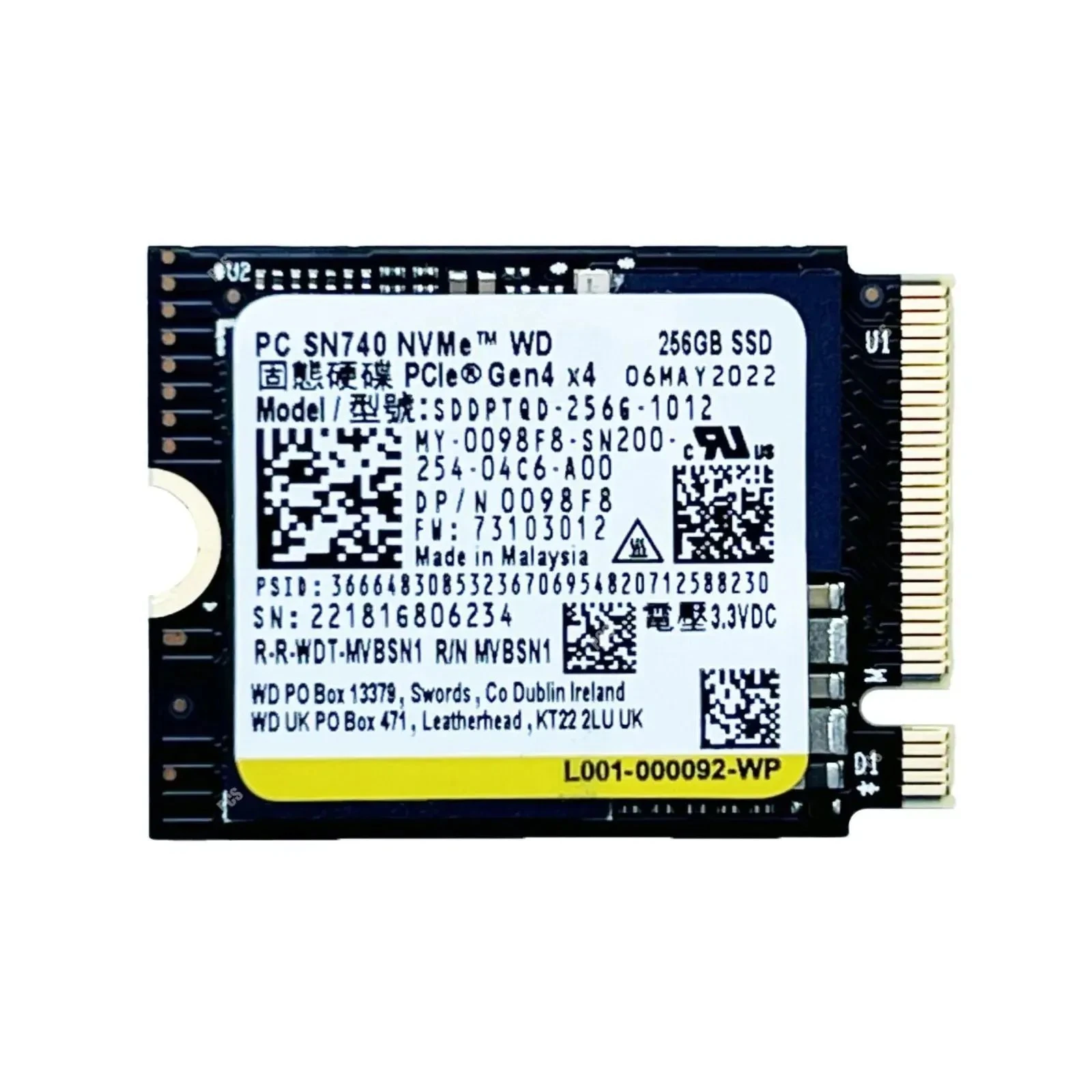 SSD диск M.2 2230 256GB SN740 WD (SDDPTQD-256G) (UA)