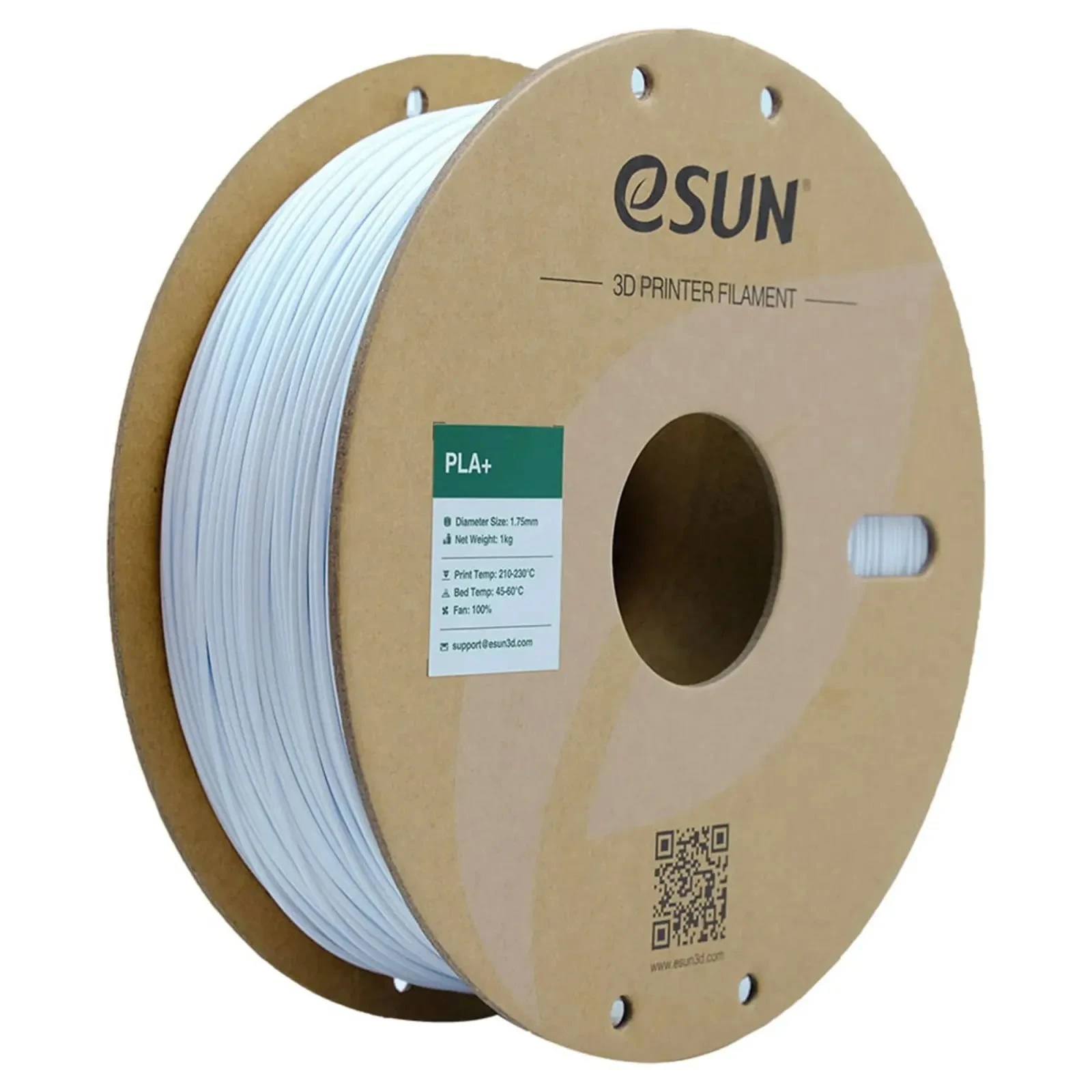 Пластик для 3D-принтера eSUN PLA+ P1.75мм, 1кг, white cold (PLA+P175CW1) (UA)