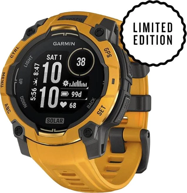 Смарт-годинники Garmin Instinct 3 45mm Solar Sunburst з ремінцем Sunburst/Gray (010-02934-02)