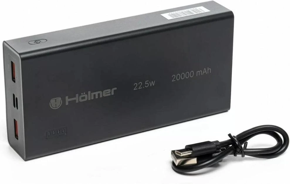 Мобильная батарея Holmer NRG-01 Rabbit 20000mAh 22.5W Black (UA)