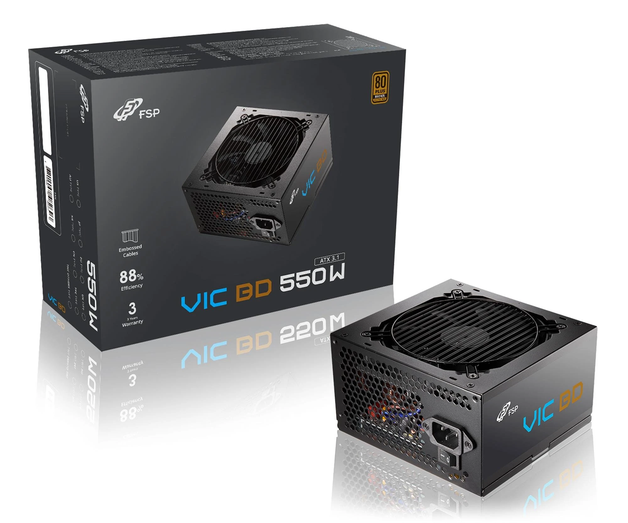 Блок питания FSP/Fortron VIC 550W 80 Plus Bronze ATX 3.1 PCIe Gen 5.1 (POA5500102) EU