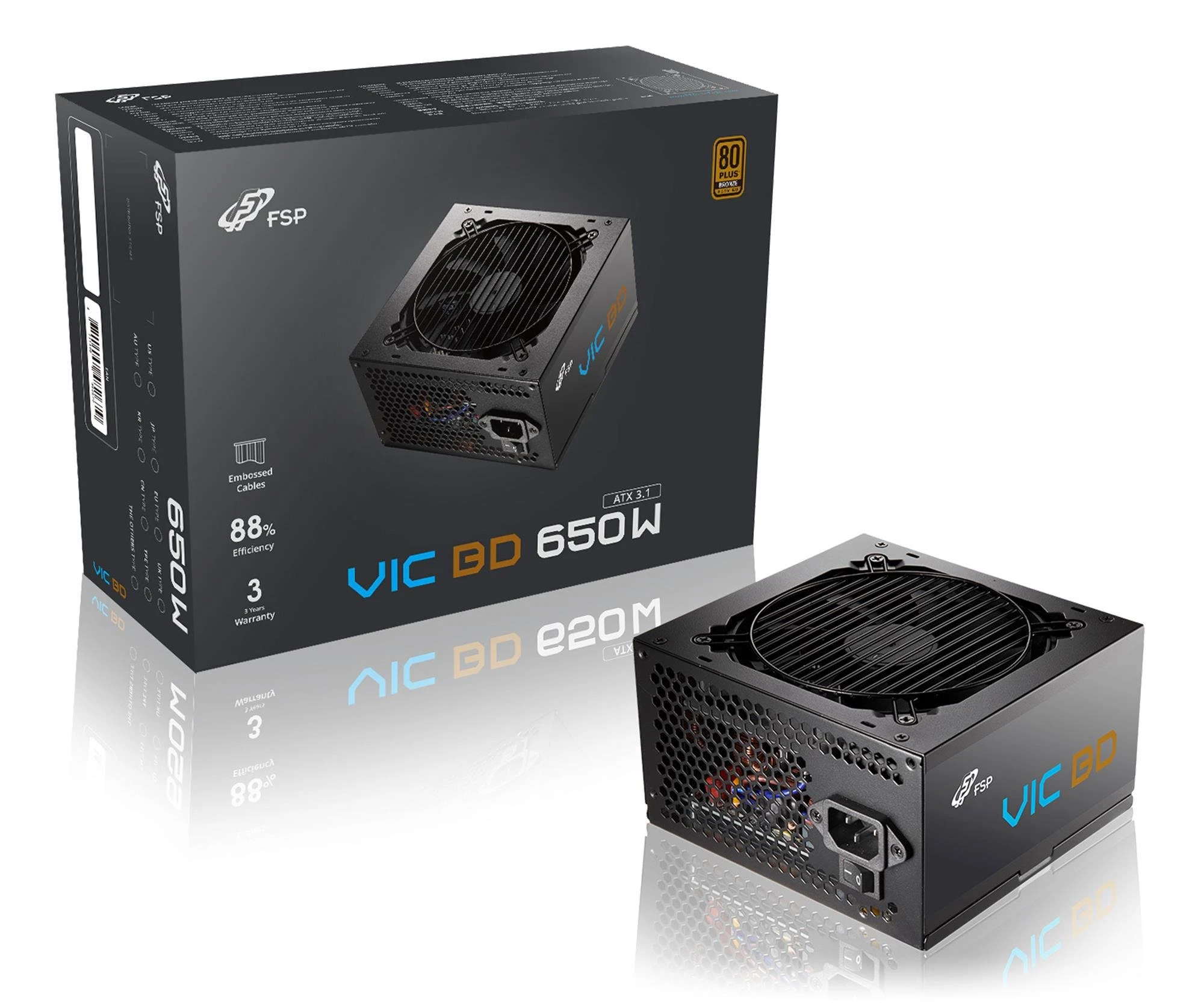 Блок питания FSP/Fortron VIC 650W 80 Plus Bronze ATX 3.1 PCIe Gen 5.1 (POA6500202) EU