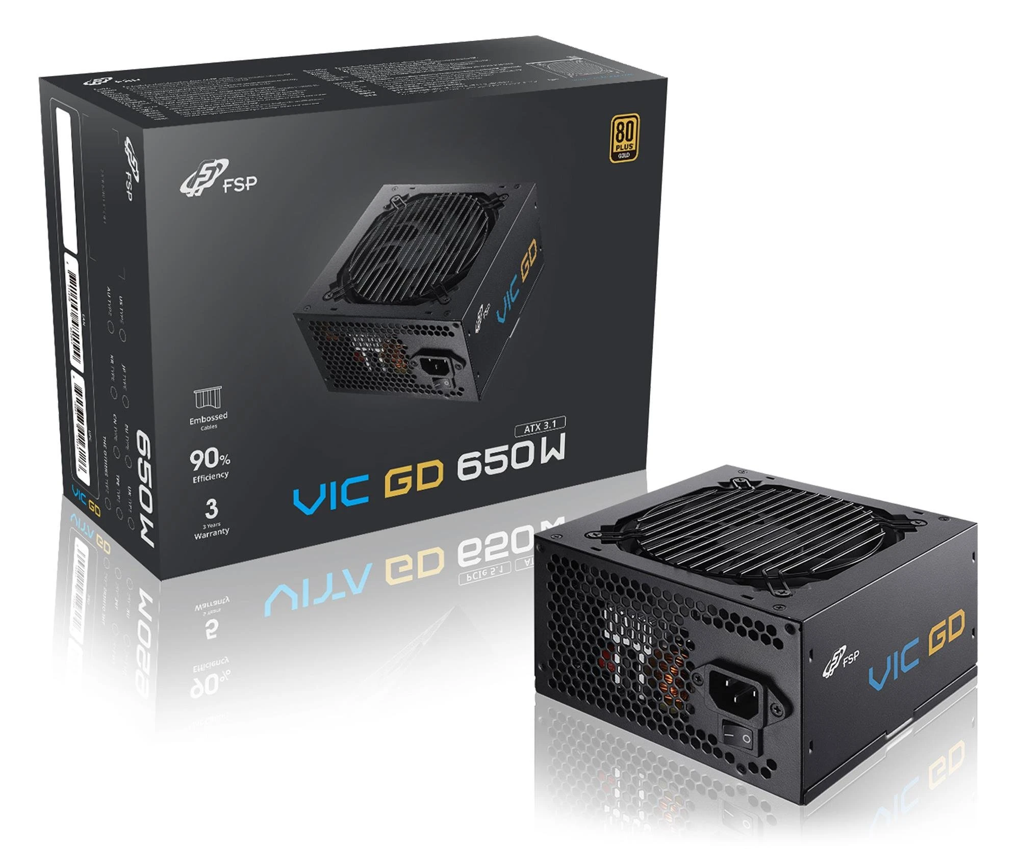 Блок питания FSP/Fortron VIC 650W 80 Plus Gold ATX 3.1 PCIe Gen 5.1 (POA6500101) EU