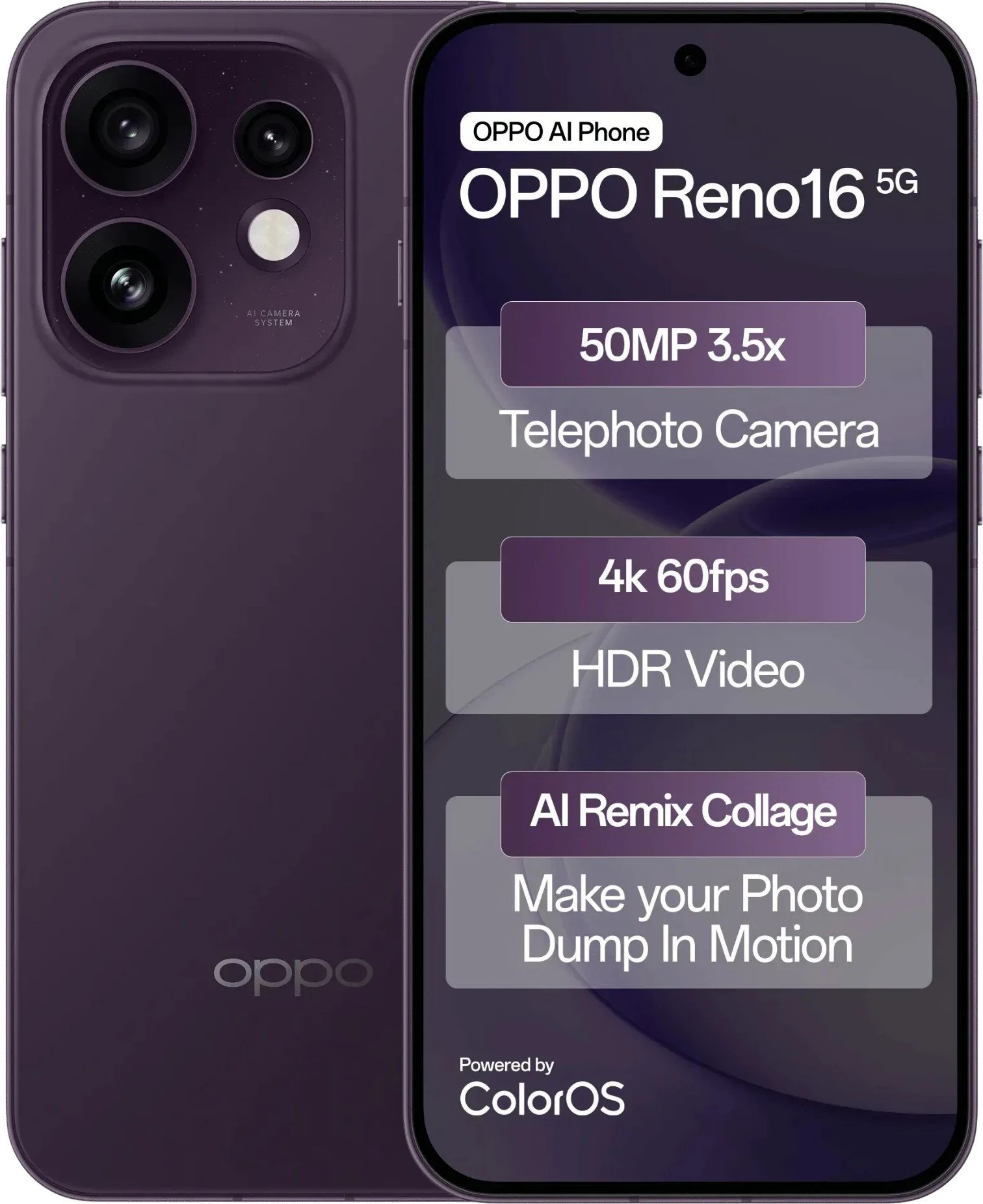 Телефон Oppo Reno16 5G 12/256GB Twilight Violet (OFCPH2865_VIOLET) (UA)
