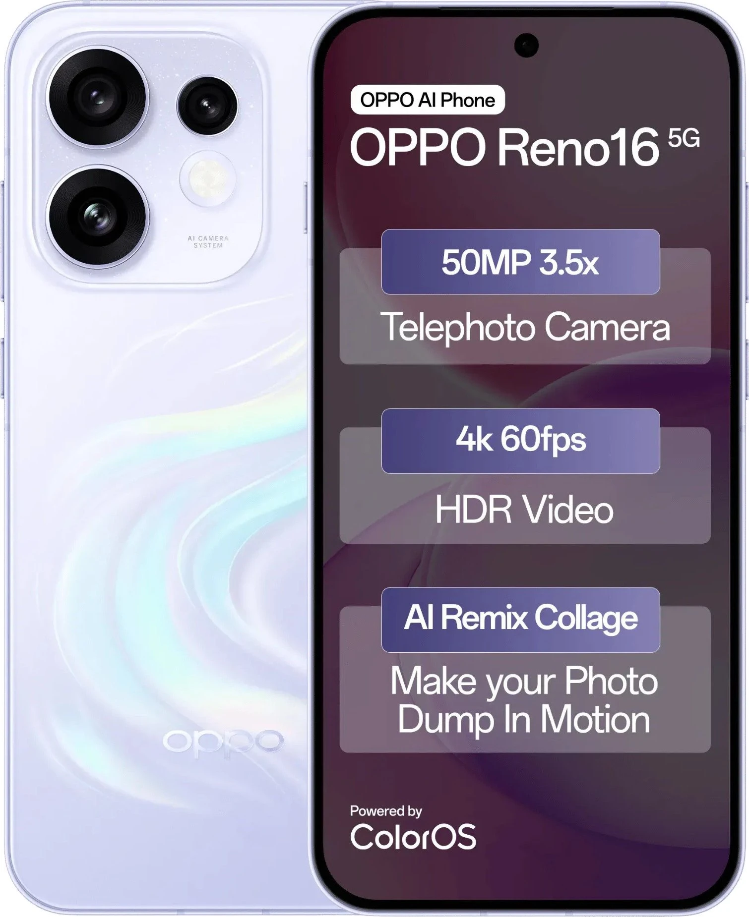 Телефон OPPO Reno16 5G 8/512GB Dream Purple (UA)