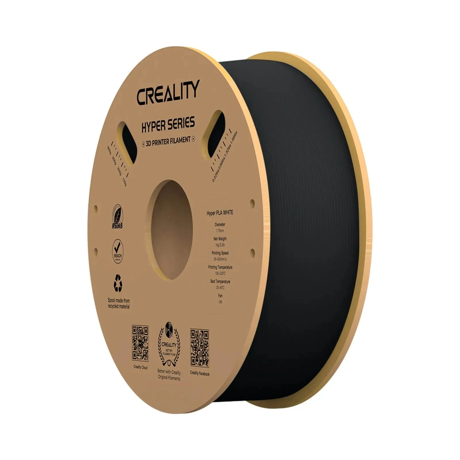 Пластик для 3D-принтера Creality PLA Hyper 1кг, 1.75мм, чорний (3301010343) (UA)