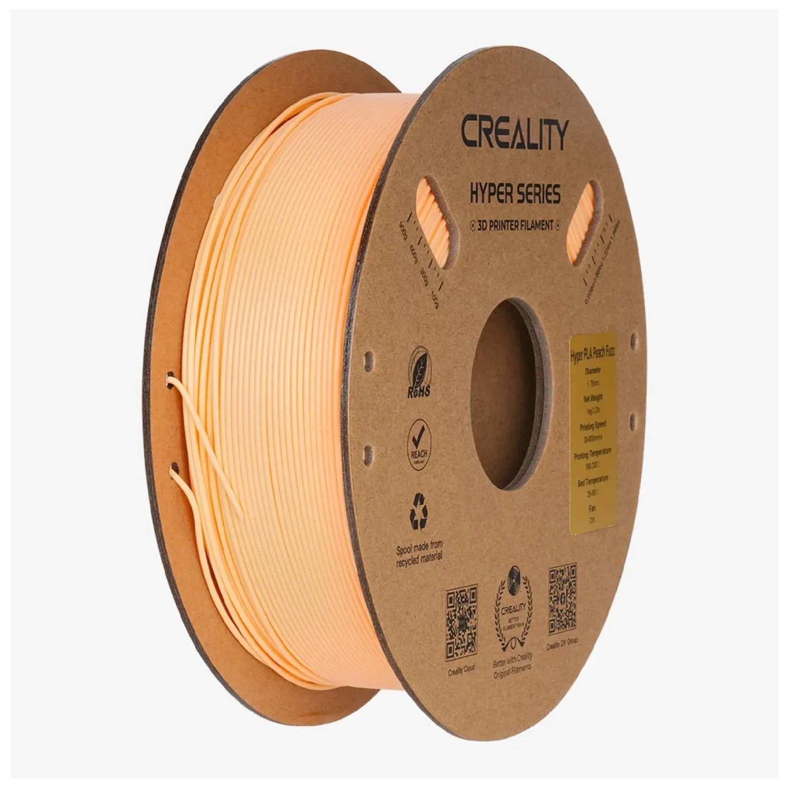 Пластик для 3D-принтера Creality PLA Hyper 1кг, 1.75мм, Peach Fuzz (3301010414) (UA)