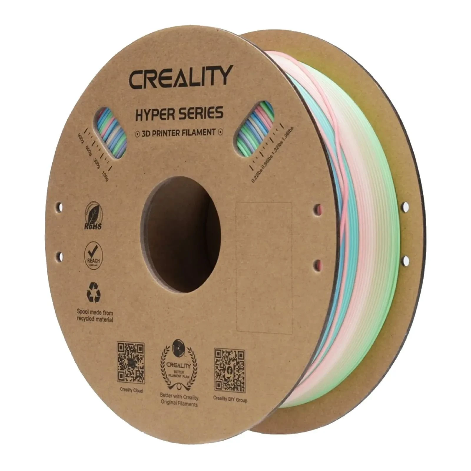Пластик для 3D-принтера Creality PLA Hyper 1кг, 1.75мм, rainbow long, wild flower (3301010426) (UA)