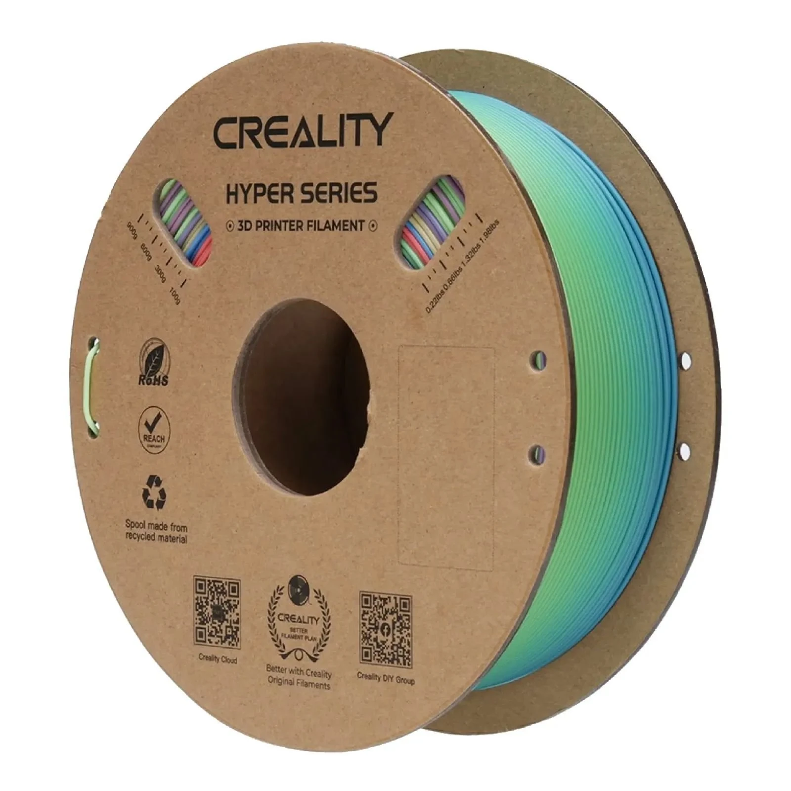 Пластик для 3D-принтера Creality PLA Hyper 1кг, 1.75мм, rainbow short, wild flower (3301010425) (UA)