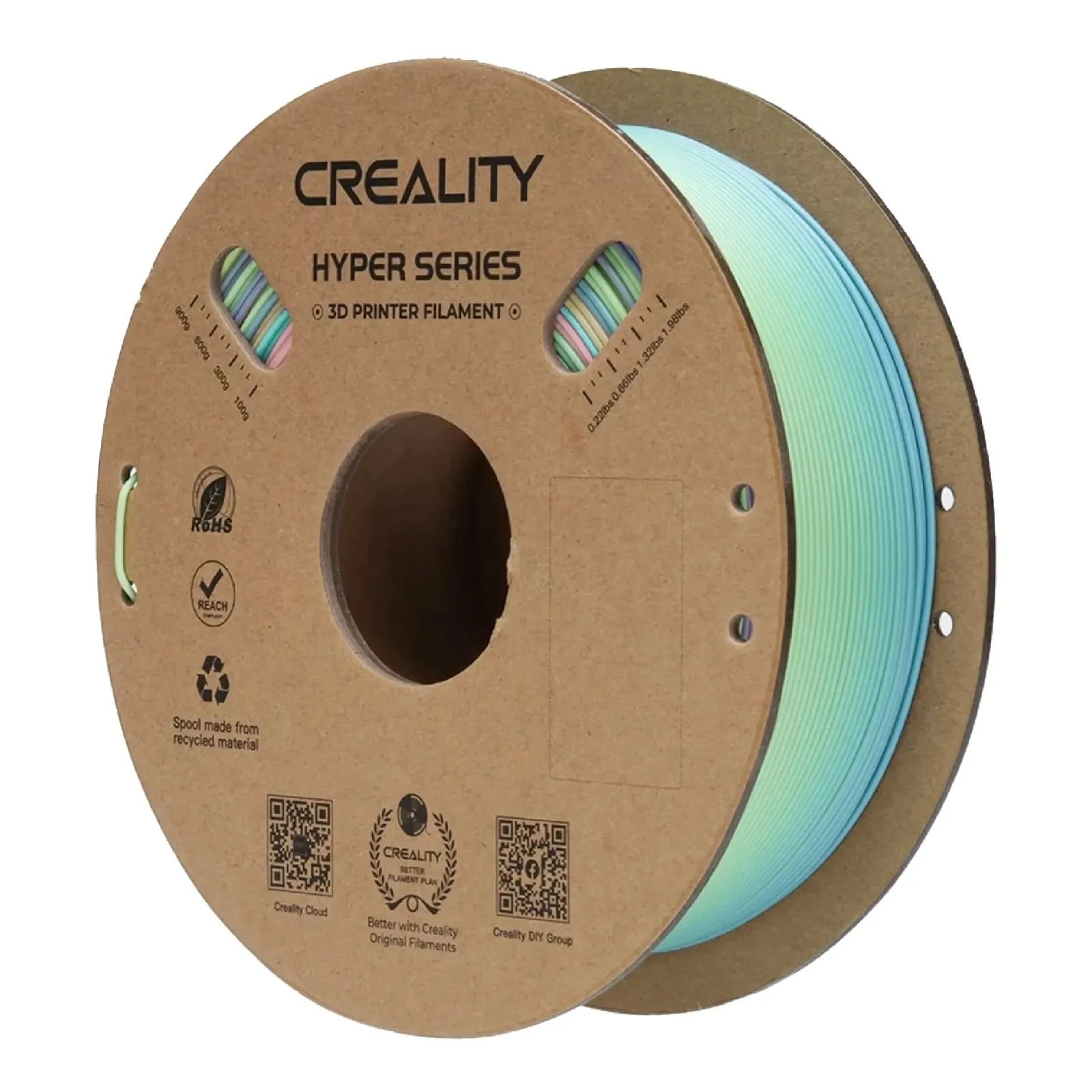 Пластик для 3D-принтера Creality PLA Hyper 1кг, 1.75мм, rainbow, spring lake (3301010424) (UA)