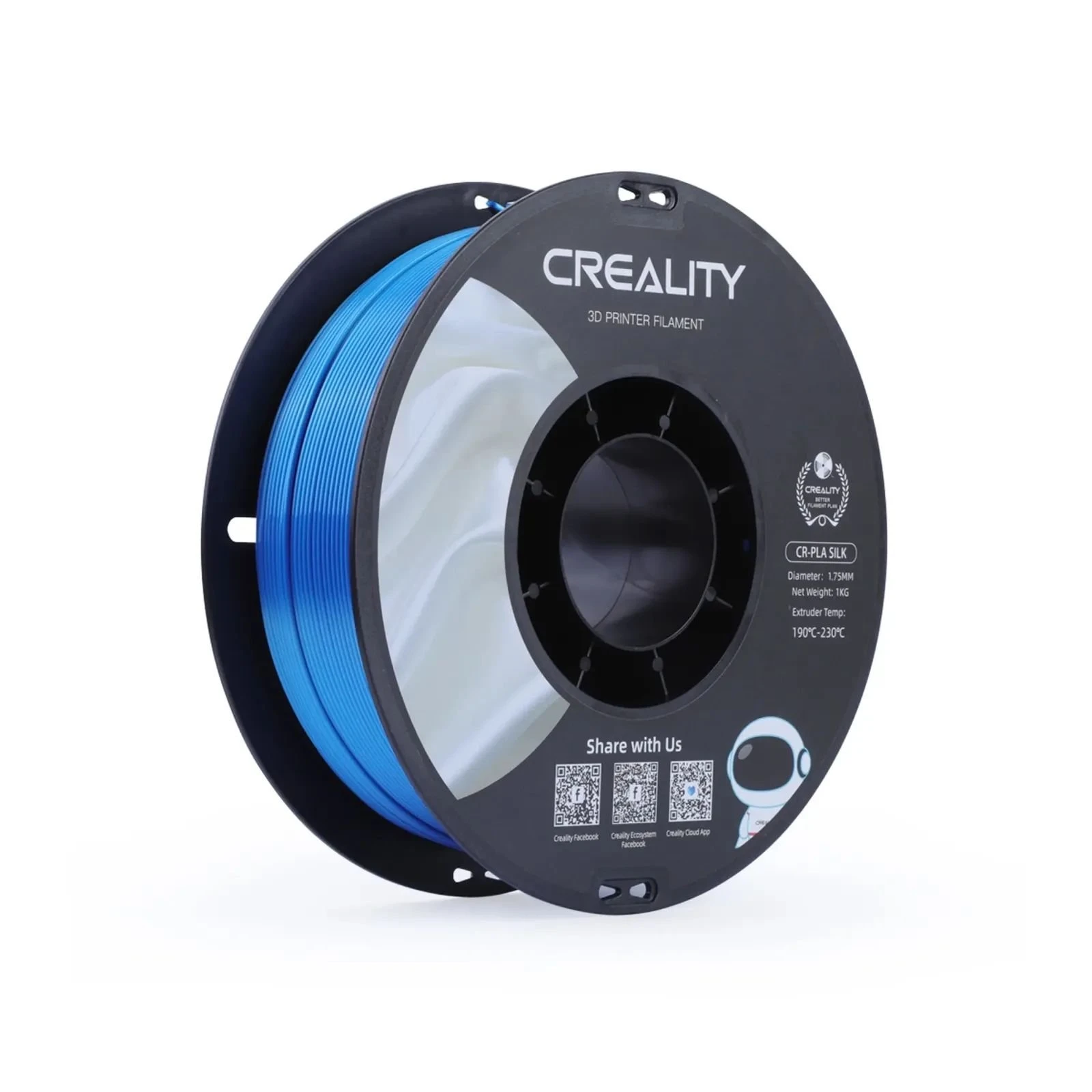 Пластик для 3D-принтера Creality PLA silky shine 1кг, 1.75мм, blue (3301120006) (UA)