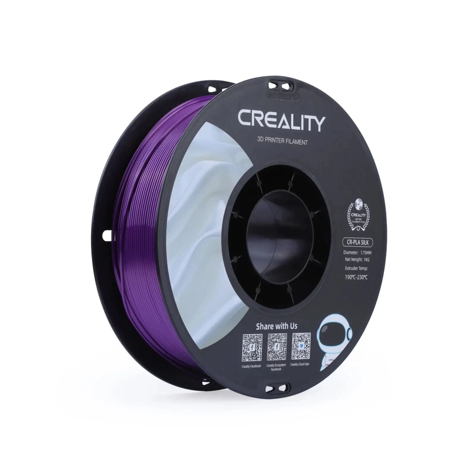Пластик для 3D-принтера Creality PLA silky shine 1кг, 1.75мм, purple (3301120005) (UA)