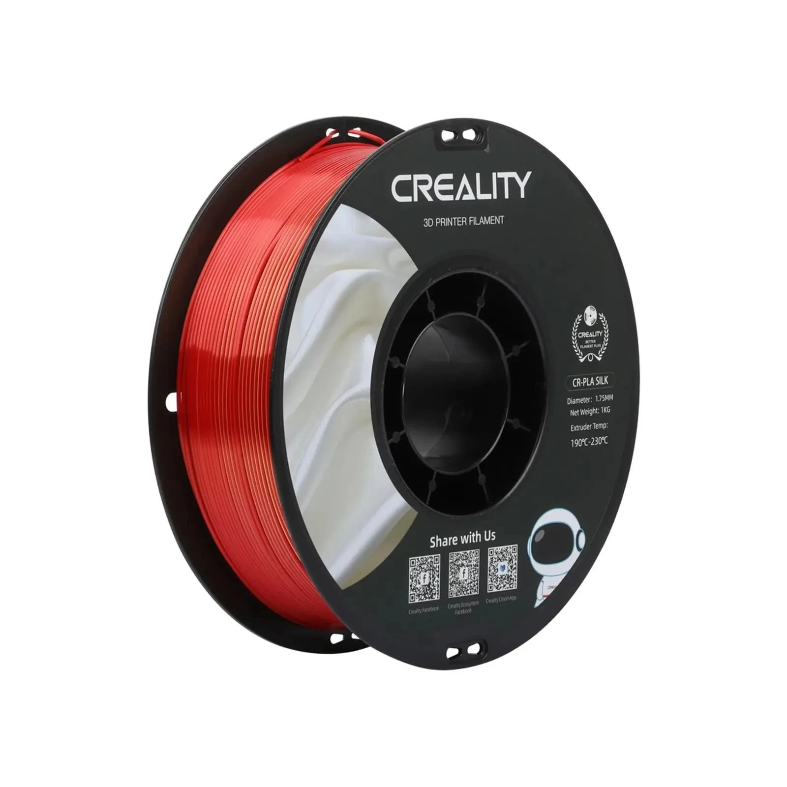 Пластик для 3D-принтера Creality PLA silky shine 1кг, 1.75мм, червоний золото (3301120009) (UA)
