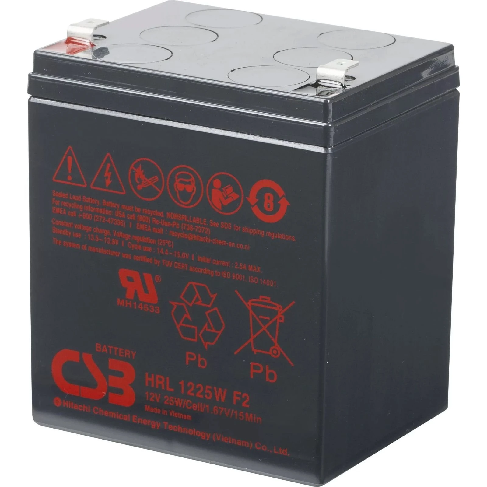 Батарея к ИБП CSB HRL1225WF2FR 12V 5.8Ah (HRL1225WF2) (UA)