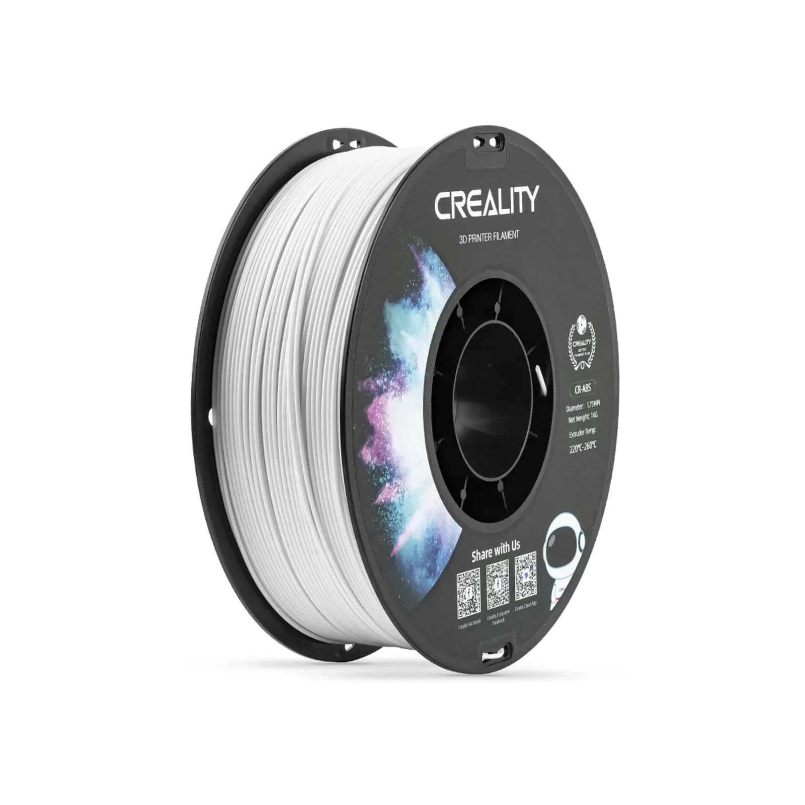 Пластик для 3D-принтера Creality ABS 1кг, 1.75мм, white (3301020031) (UA)
